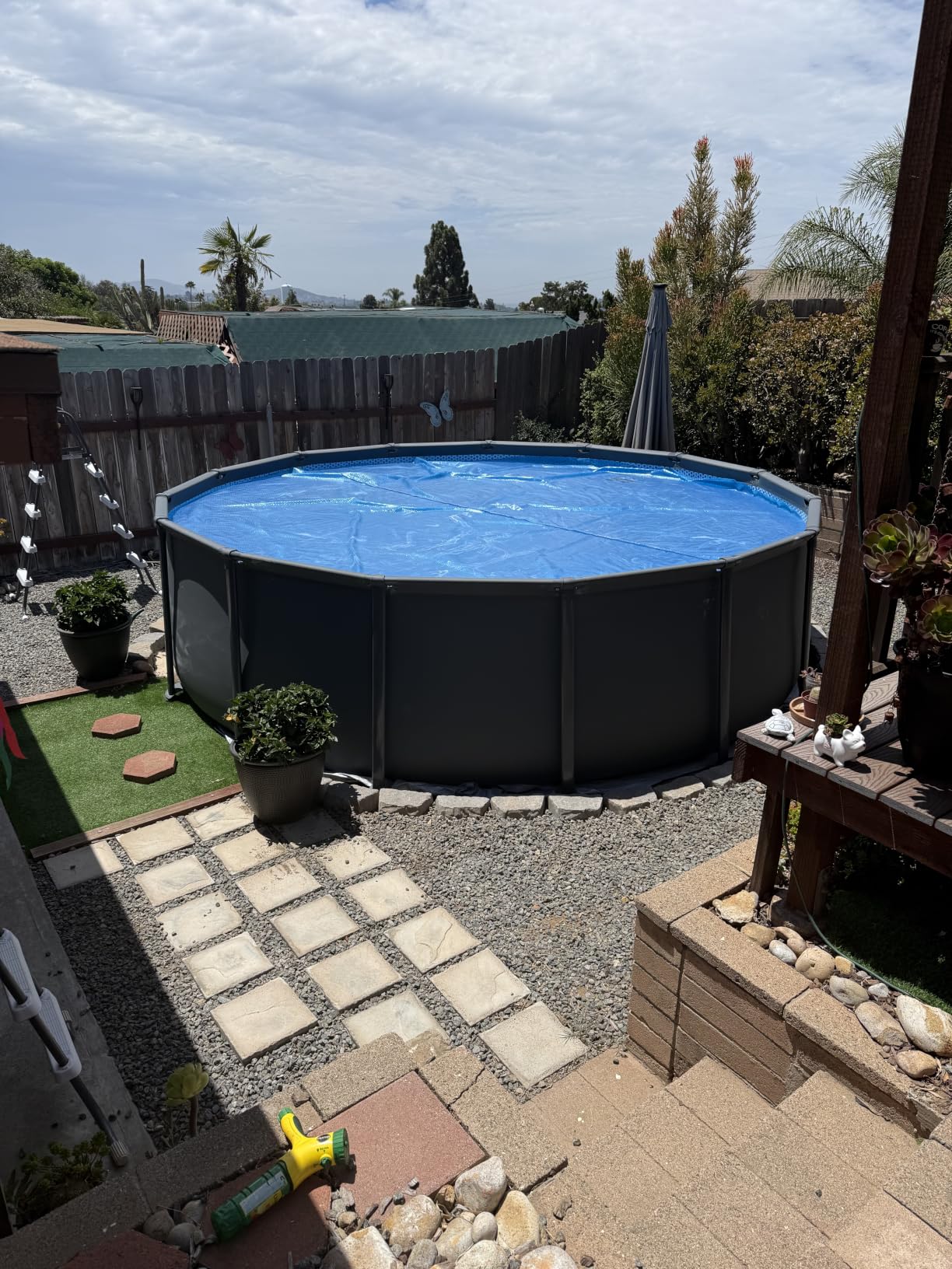 INTEX 28014E Solar Pool Cover: for 16ft Round Easy Set and Metal Frame Pools - Insulates Pool Water - Reduces Water Evaporation - Keeps Debris Out - Reduces Chemical Consumption customer photo 1
