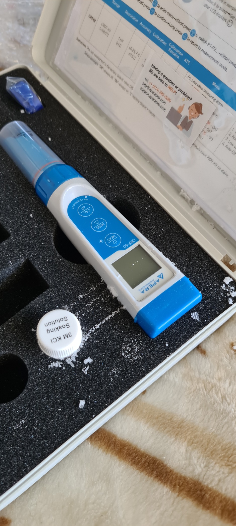 Apera Instruments Premium Series ORP60 Pocket ORP Tester Kit, Replaceable Platinum ORP Probe, 1 mV/±0.2% F.S Accuracy, ±1000 mV Range customer photo 1
