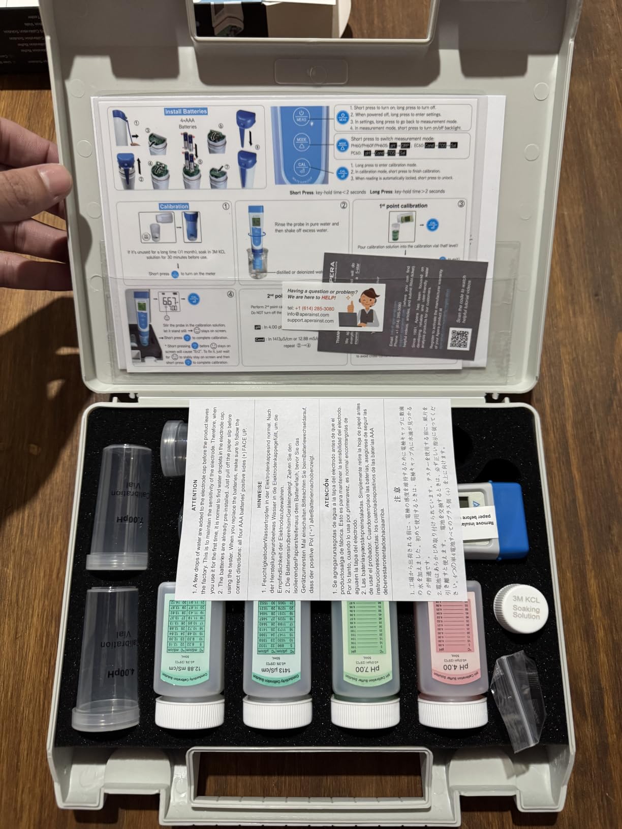 APERA INSTRUMENTS AI316 Premium Series PC60 5-in-1 Waterproof pH/EC (Conductivity) /TDS (ppm) /Salinity (ppt) /Temp. Multi-Parameter Pocket Tester Kit customer photo 1