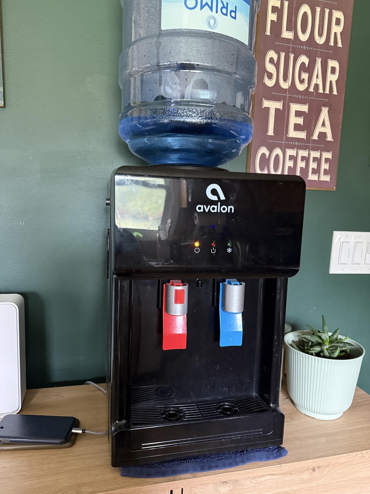 Avalon Premium Hot/Cold Top Loading Countertop Water Cooler Dispenser With Child Safety Lock. UL Listed- White customer photo 1