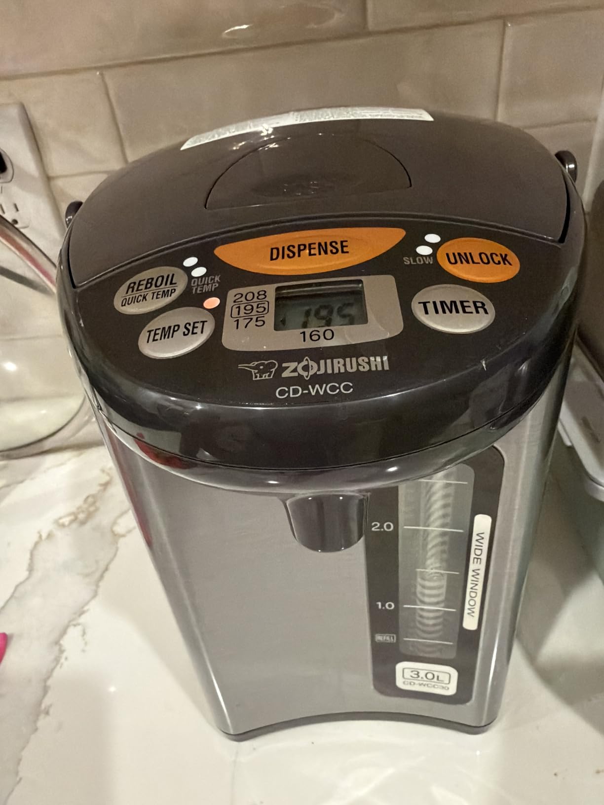 Zojirushi Micom Water Boiler and Warmer CD WCC30, 3.0l, 101 Oz (Silver) | 4 Keep-Warm Temps 160 Degree /175 Degree /195 Degree /208 Degree F, Quick Temp, 700W, Energy-Saving Timer customer photo 1