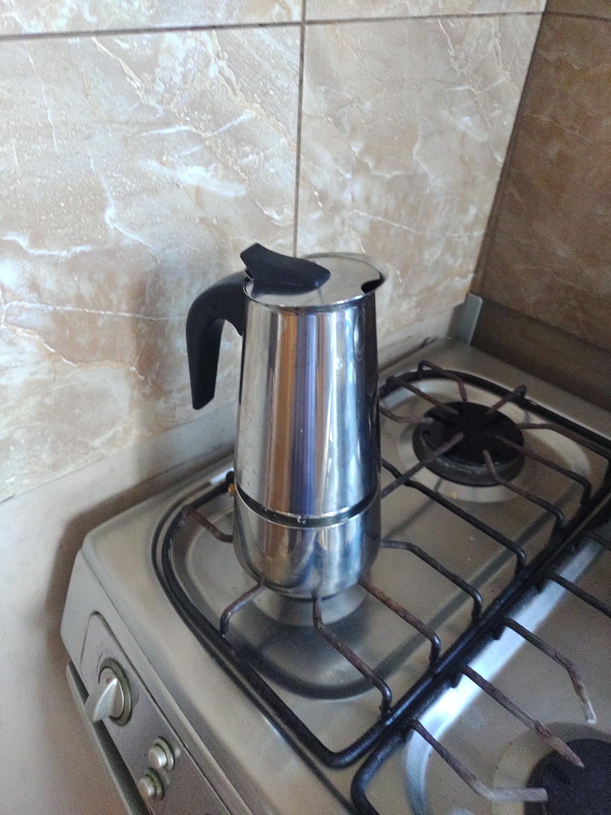 Mixpresso 9 Cup Greca Moka Pot, Stainless Steel Stovetop Espresso Maker | 15oz/450ml Italian stovetop coffee maker with classic percolator design, ideal for preparing coffee at home or while camping customer photo 2