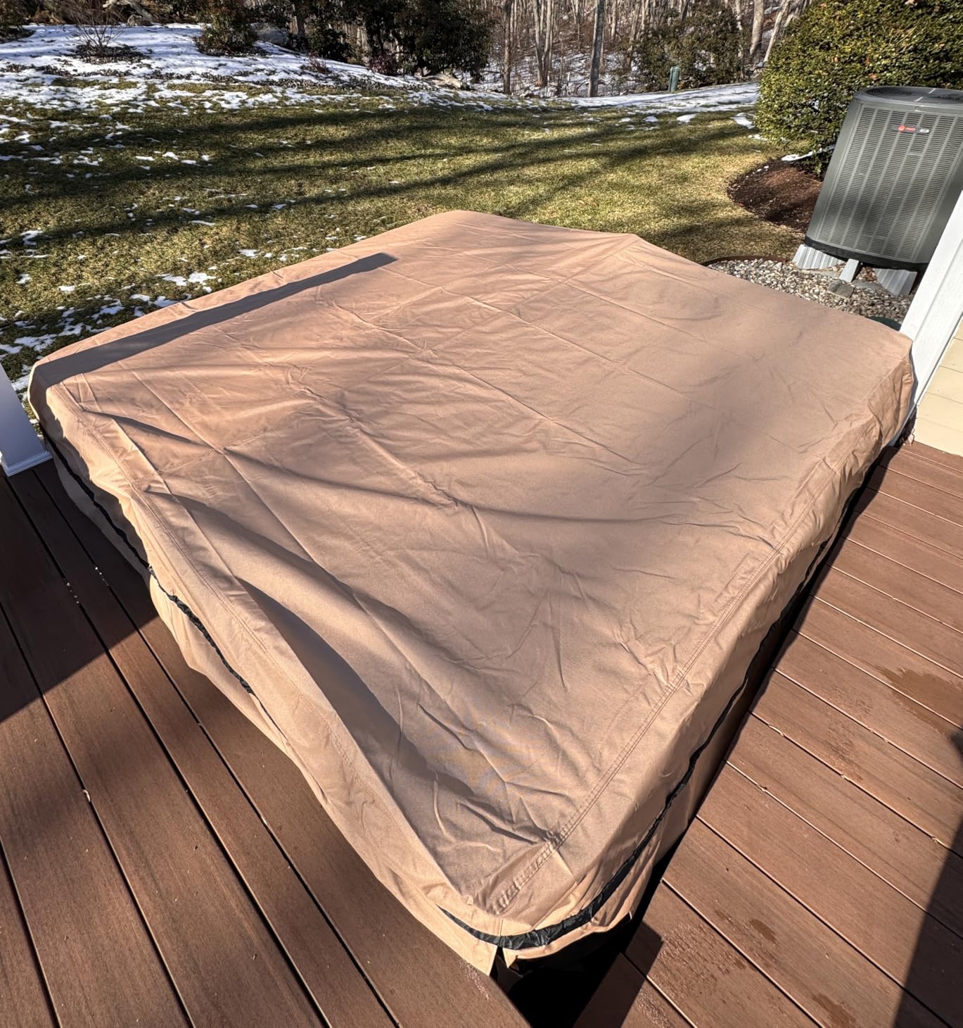 ULTCOVER Waterproof 600D Polyester Square Hot Tub Cover Outdoor SPA Covers 85 x 85 inch customer photo 1