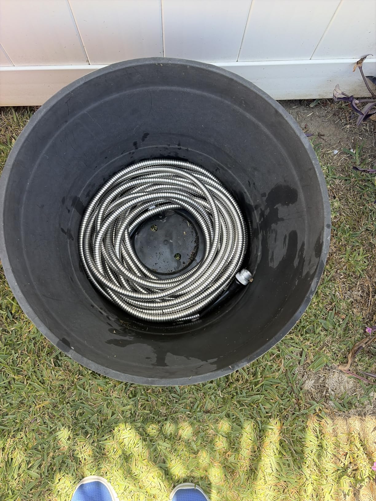 SPECILITE 50ft 304 Stainless Steel Metal Garden Hose with Nozzle | Puncture Resistant, Flexible, Never Kink & Tangle, Heavy Duty Water Hose for Yard, Outdoor, Lawn customer photo 2
