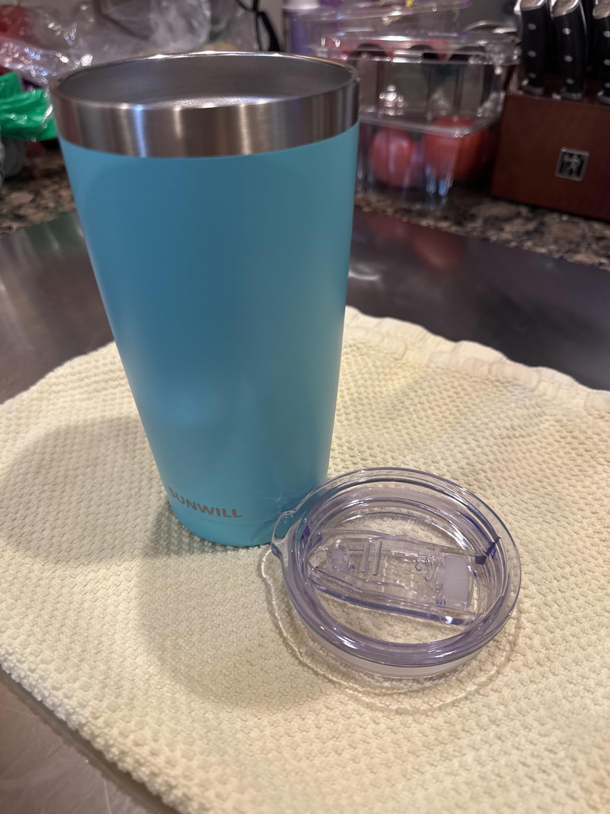SUNWILL Travel Coffee Tumbler 20 oz, Insulated Mug with Lid, Stainless Steel Cup for Outdoor, Powder Coated Navy customer photo 2