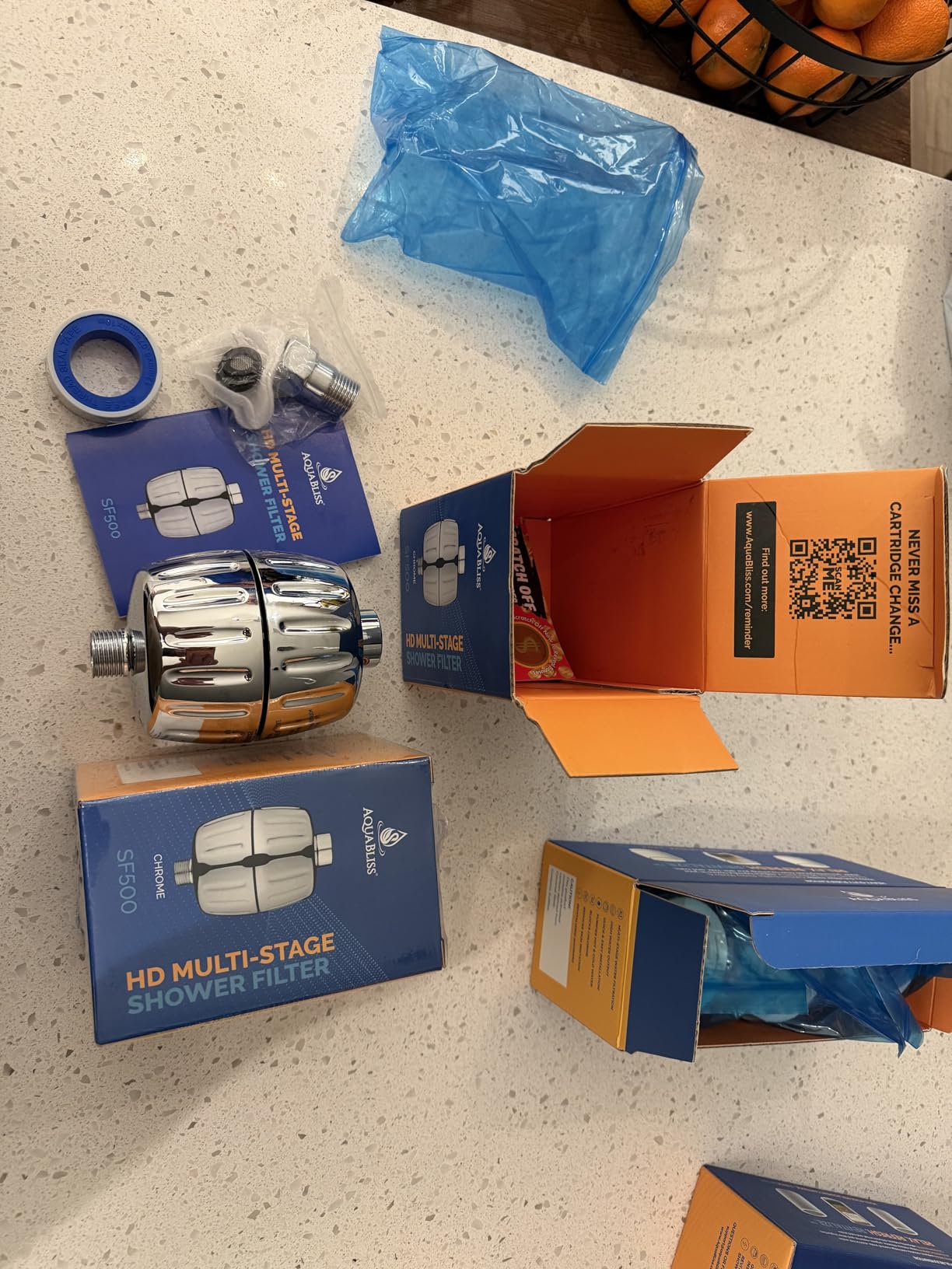 Aquabliss SF500 Daily Essential+ Shower Filter - Chrome | Heavy-duty filtration reduces chlorine, sediment & heavy metals. Built for tougher water. Maintains water pressure. customer photo 2