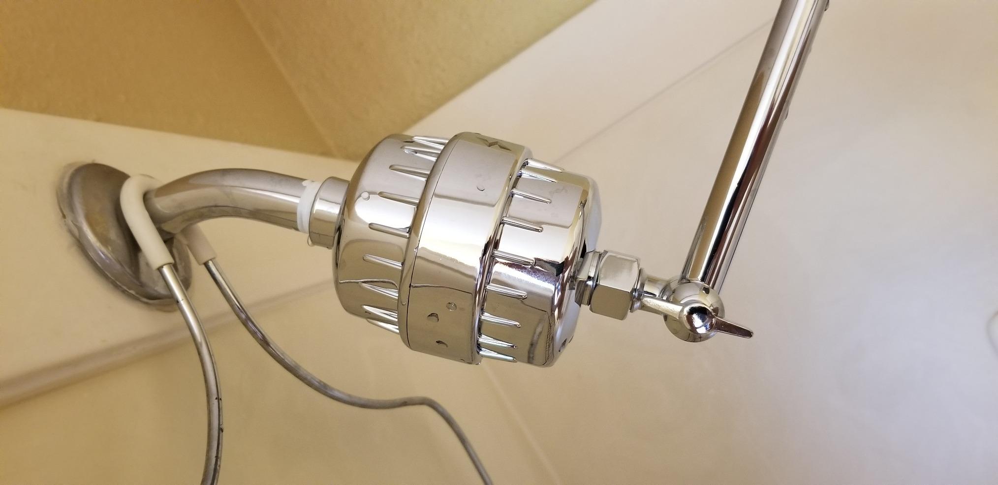 SparkPod 23-Stage Shower Head Filter for Showerheads, Polished Chrome | Removes Chlorine & Heavy Metals, Helps Improve Hard Water, with Activated Carbon and KDF-55 Layers, High Output customer photo 1