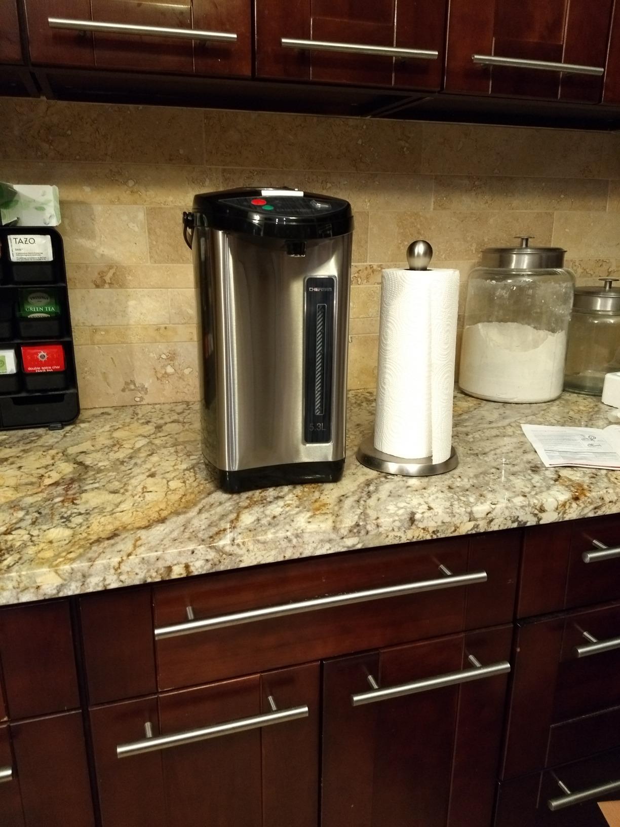 Chefman Electric Hot Water Pot Urn w/Auto & Manual Dispense Buttons, Safety Lock, Instant Heating for Coffee & Tea, Auto-Shutoff & Boil Dry Protection, Insulated Stainless Steel, 3.6L/3.8 Qt/20+ Cups customer photo 2
