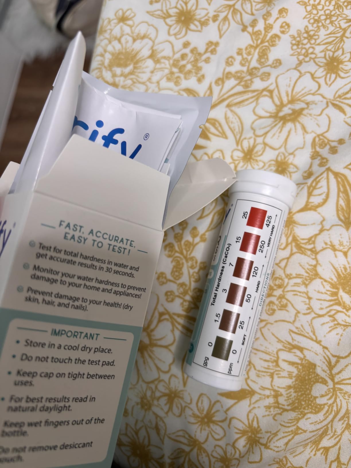 Varify Water Hardness Test Kit - Water Testing Kit for Home, Drinking, Well, Spa, Swimming Pool, Softener, Dishwasher & More - Hard Water Test Strips for Calcium, Magnesium etc (0-425 pmm, 150 Strips) customer photo 2