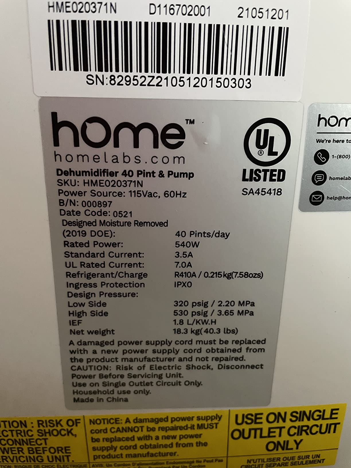 hOmeLabs Dehumidifier 6,000 Sq Ft 40 Pint with Pump 104 Pint 95°F, 90% RH | Pump + WIFI + Upgraded Advanced Humidity & Moisture Control, Quiet, Efficient, Auto Shut-off, Home, Basement, Office customer photo 2