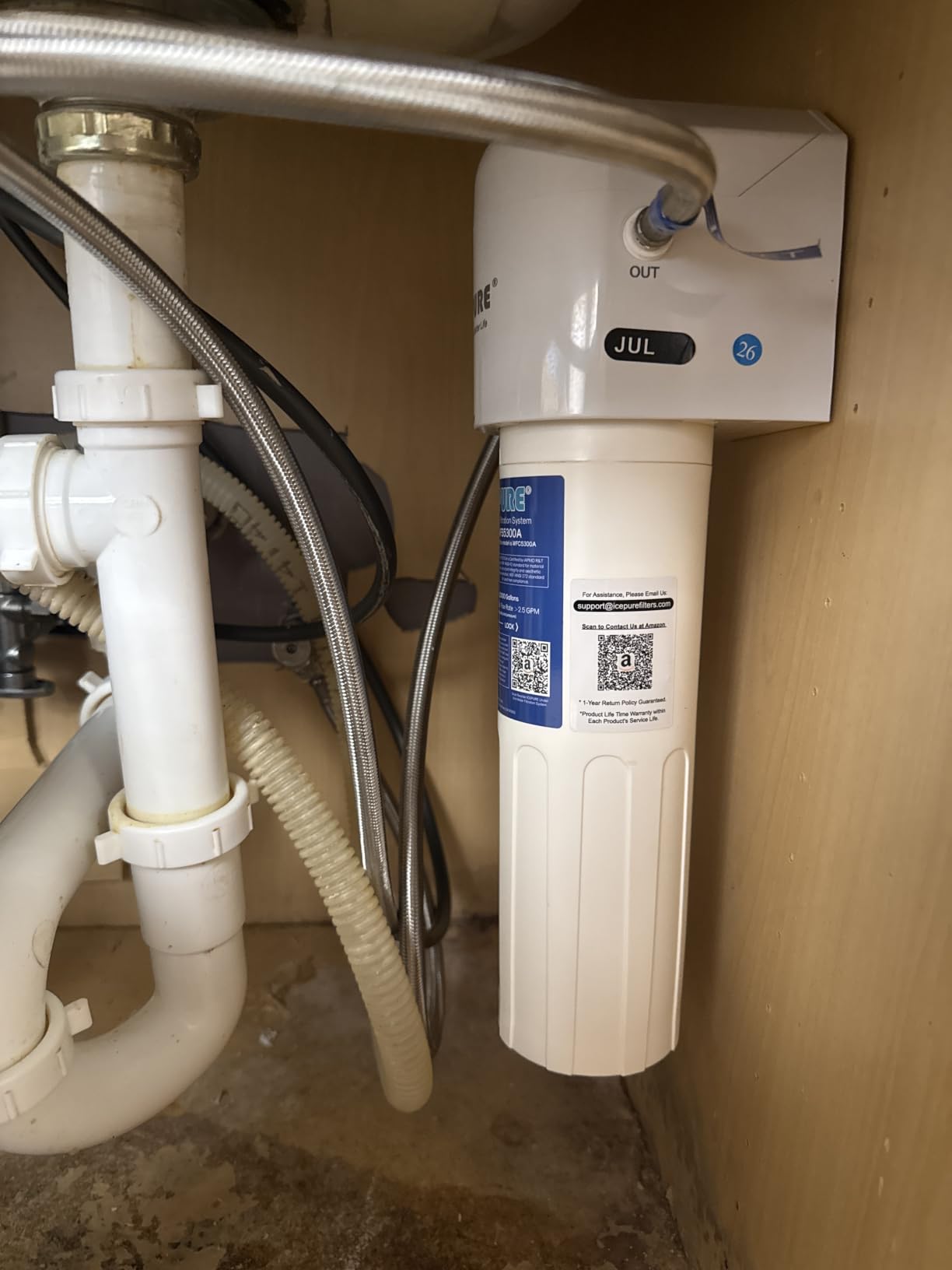 ICEPURE Under Sink Water Filter System, 3 Years or 22000 Gallons Ultra High Life NSF/ANSI 42 Certified, Removes Heavy Metals,Chlorine,Direct Connect Under Counter Drinking Water System, USA Tech customer photo 1