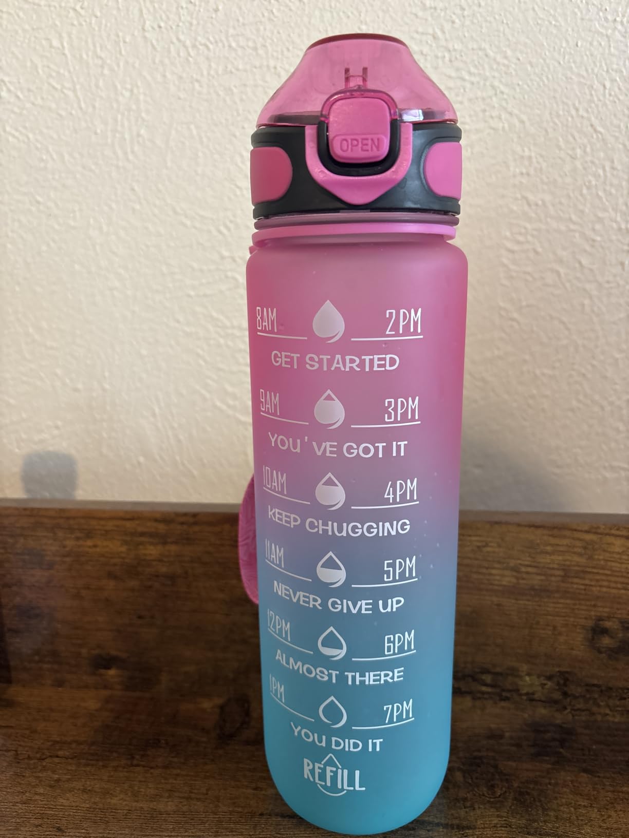 Enerbone 32 oz Drinking Water Bottle with Times to Drink and Straw, Motivational with Carrying Strap, Leakproof BPA & Toxic Free customer photo 1