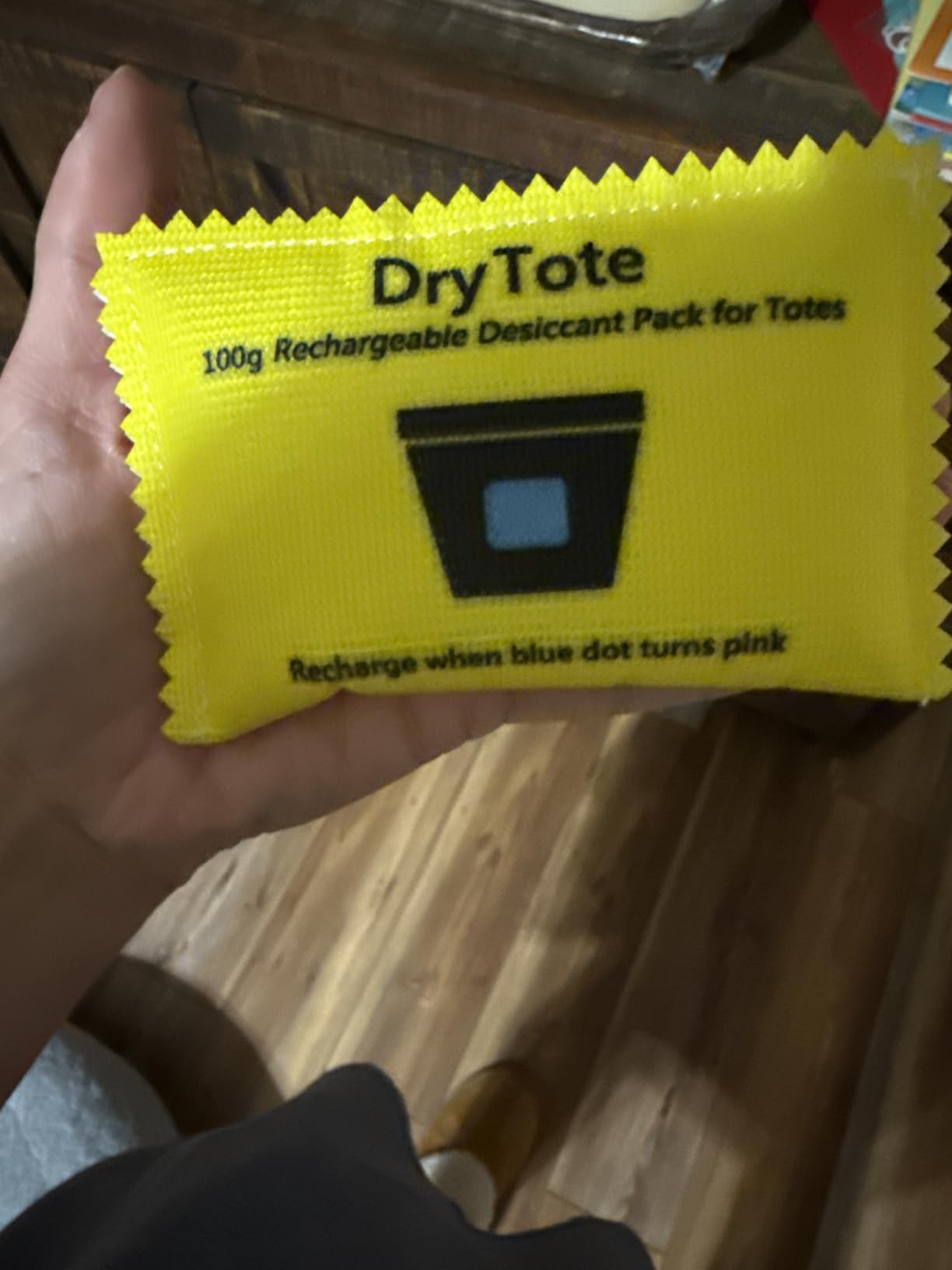 DryTote Rechargeable Desiccant Packs (5 Pack), Color Indicating Silica Gel Moisture Absorber for Storage Bins, Totes, Suitcases & 3D Printer Filament, 100g customer photo 1