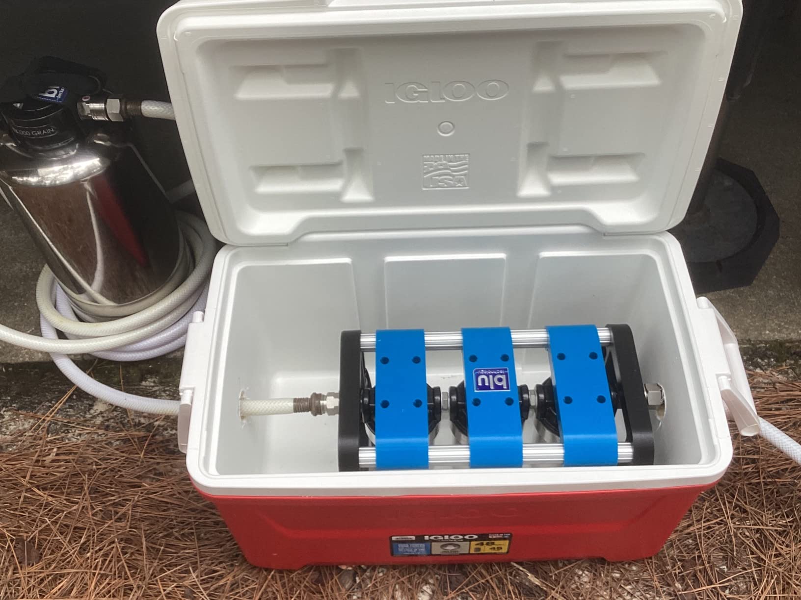 GoBluTech RV Water Softener, Stainless Steel Portable Water Softener, 10,000 Grain with Stainless Steel Garden Hose Quick Connects, US Veteran Owned customer photo 1