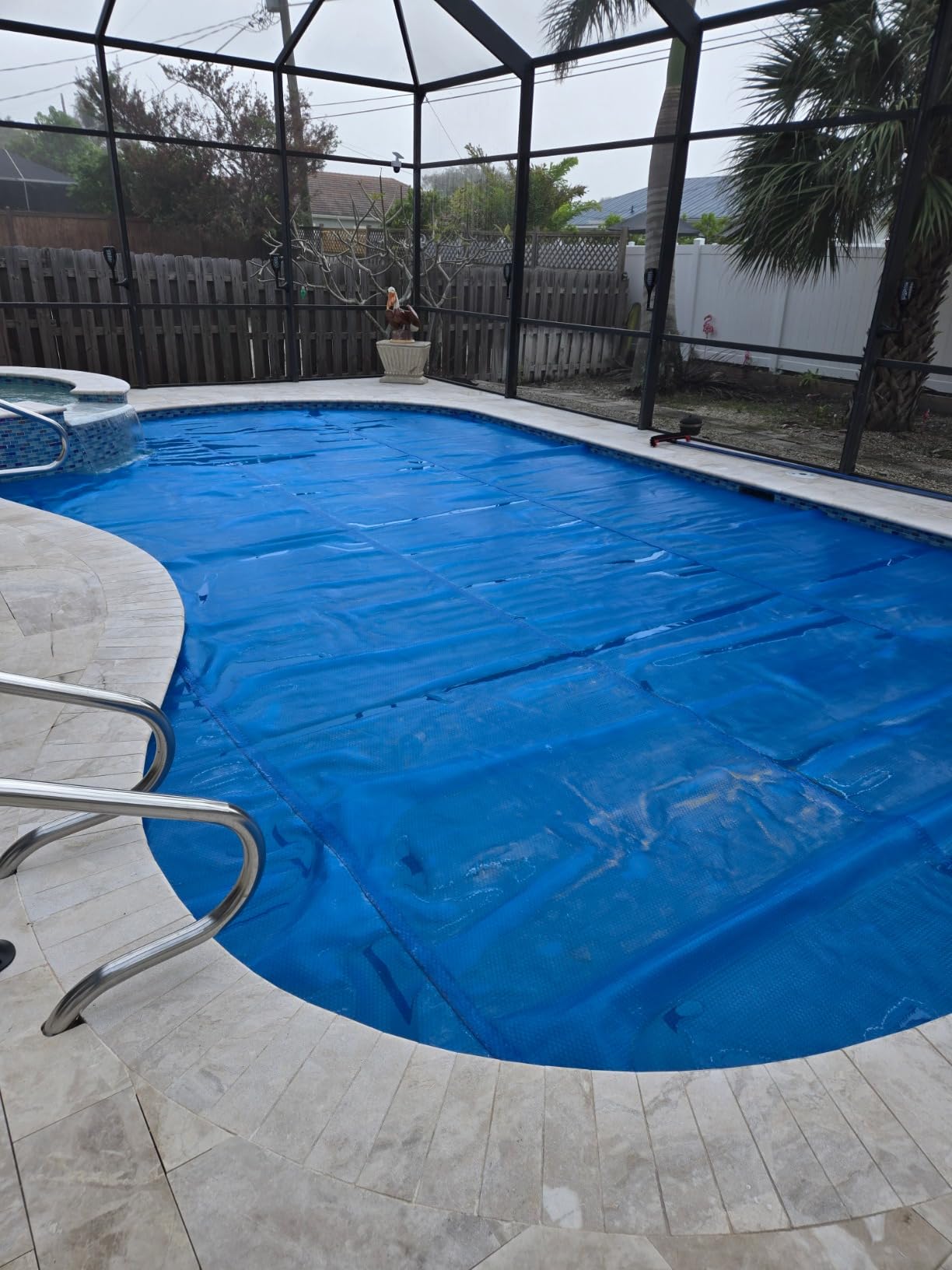 BigXwell Solar Pool Cover, Blue 16-mil 16 x 32 Foot Rectangle for In-Ground Pools, 1600 Series Heavy-Duty Insulating Pool Heater Covers customer photo 2