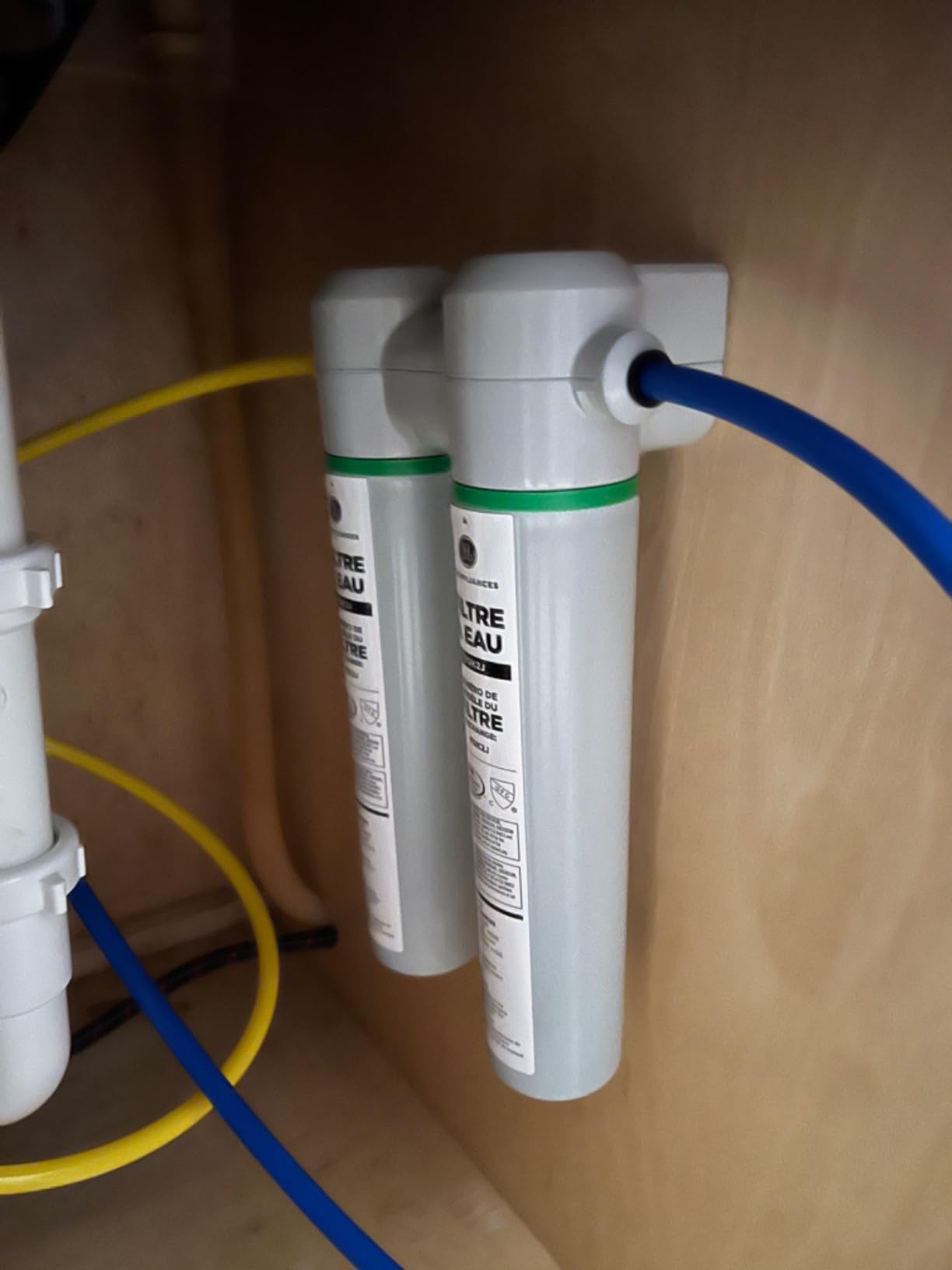 GE Dual Stage Under Sink Water Filtration System with Faucet, Reduces Lead, Chlorine & More, Easy Install, Twist & Lock Design, Replace Filters (FQK2J) Every 6 Months, GXK255TBN customer photo 1