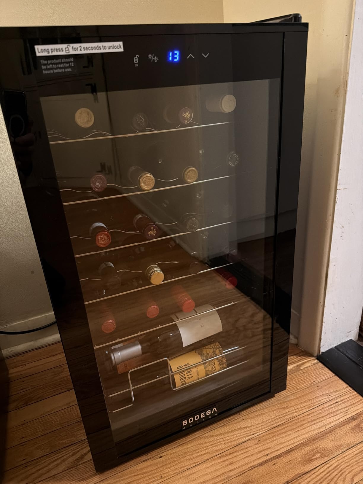 BODEGACOOLER Wine Cooler 24 Bottle for Home and Kitchen, Mini fridge for Bedroom, Wine Fridge with 41-64.4°F Digital Temperature Control, Small Freestanding Wine Refrigerator for Red, White & Champagne customer photo 1