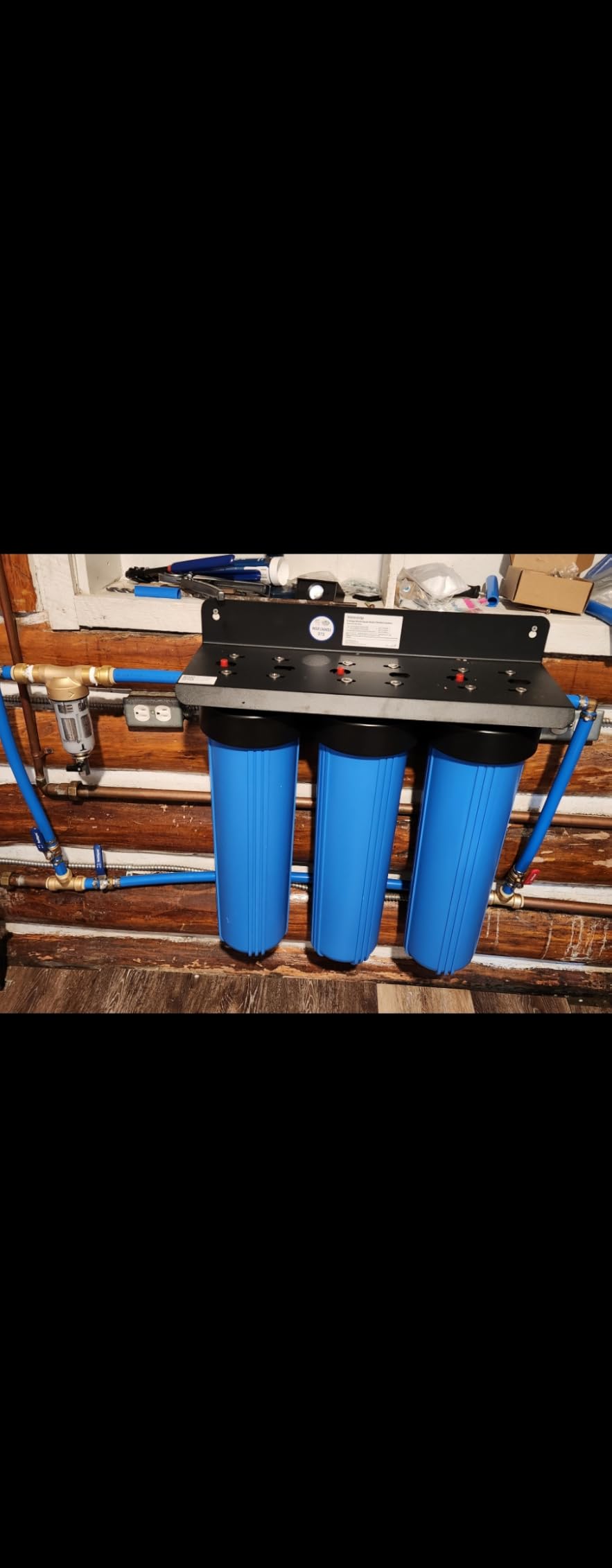Waterdrop WHF3T-FG 3-Stage Whole House Water Filter System, Reduces Iron & Manganese, Lead, Chlorine, Odor, 7-Stage Filtration, with Carbon Filter & Sediment Filter, 5 Micron, 1