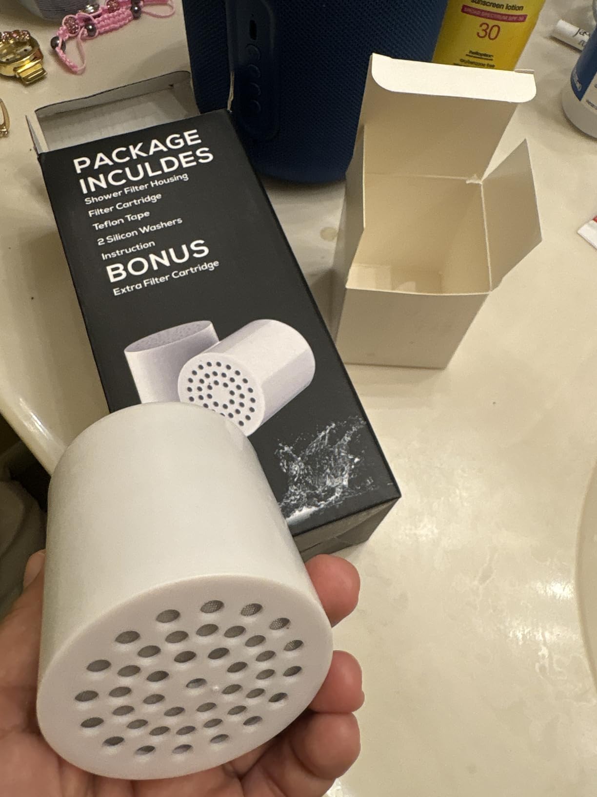 Shower Filter - 20 Stage Filtration with 2 Replacement Cartridges | High Output, Removes Chlorine & Fluoride, Improves Skin & Hair Health, Universal Fit, Easy Installation customer photo 2