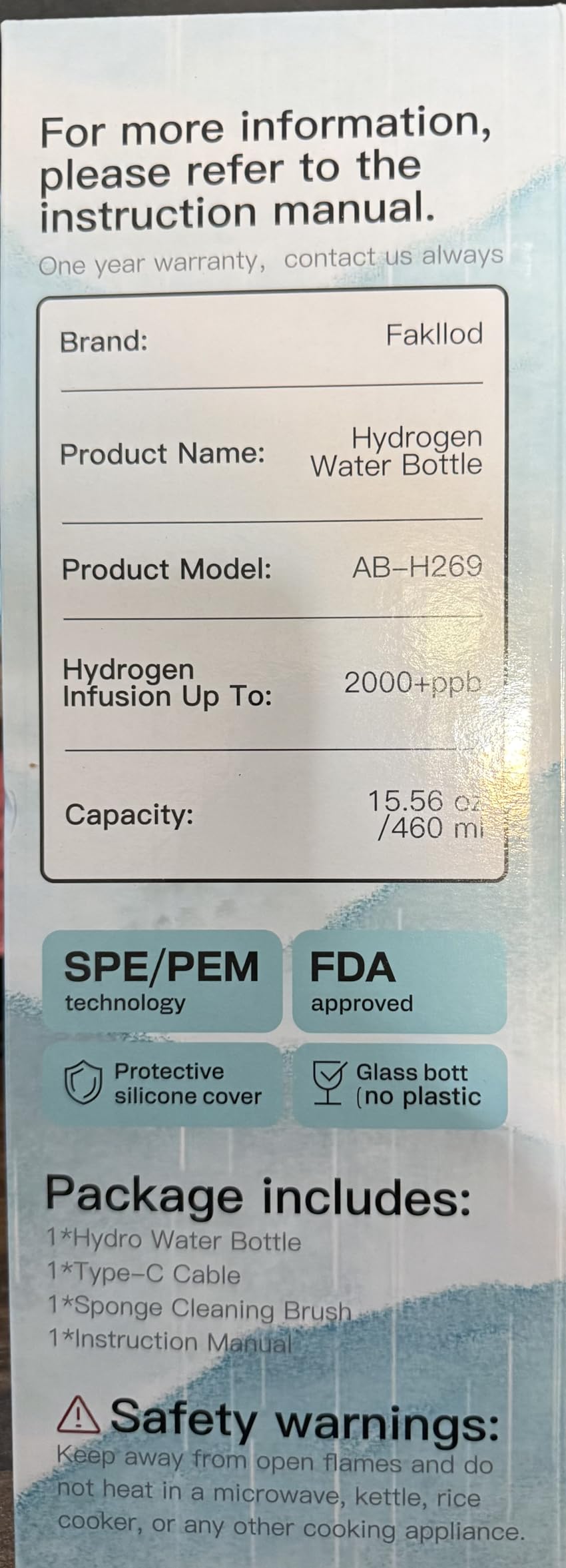Fakllod Hydrogen Water Bottle Generator, Portable Rechargeable aquahealth Hydrogen Water, Hydrogen Water Ionizer Machine, with SPE/PEM Technology, for Home Office Travel Fitness Drinking customer photo 2