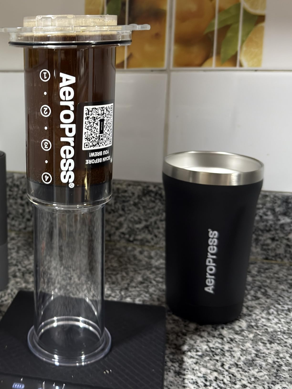 AeroPress Go Plus, Small Portable Coffee Maker Kit, Travel, Camping & Office, All-in-One French Press, Pour-Over & Espresso Style Manual Brewer, 2 Min Brew for Less Bitterness, More Flavor, Black customer photo 2