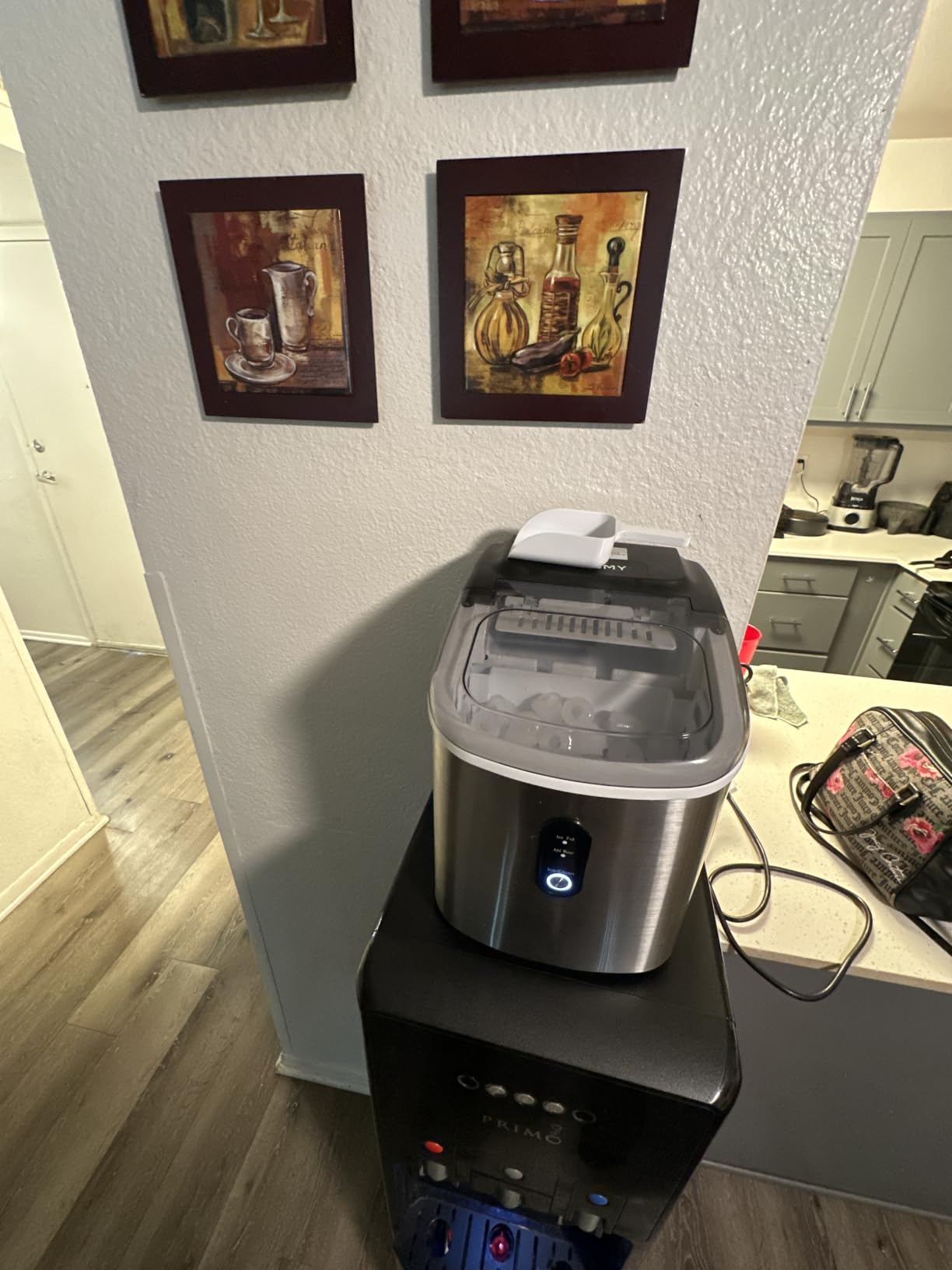 EUHOMY Ice Maker Countertop with Handle, 9 Ice Cubes Ready in 6 Mins customer photo 1