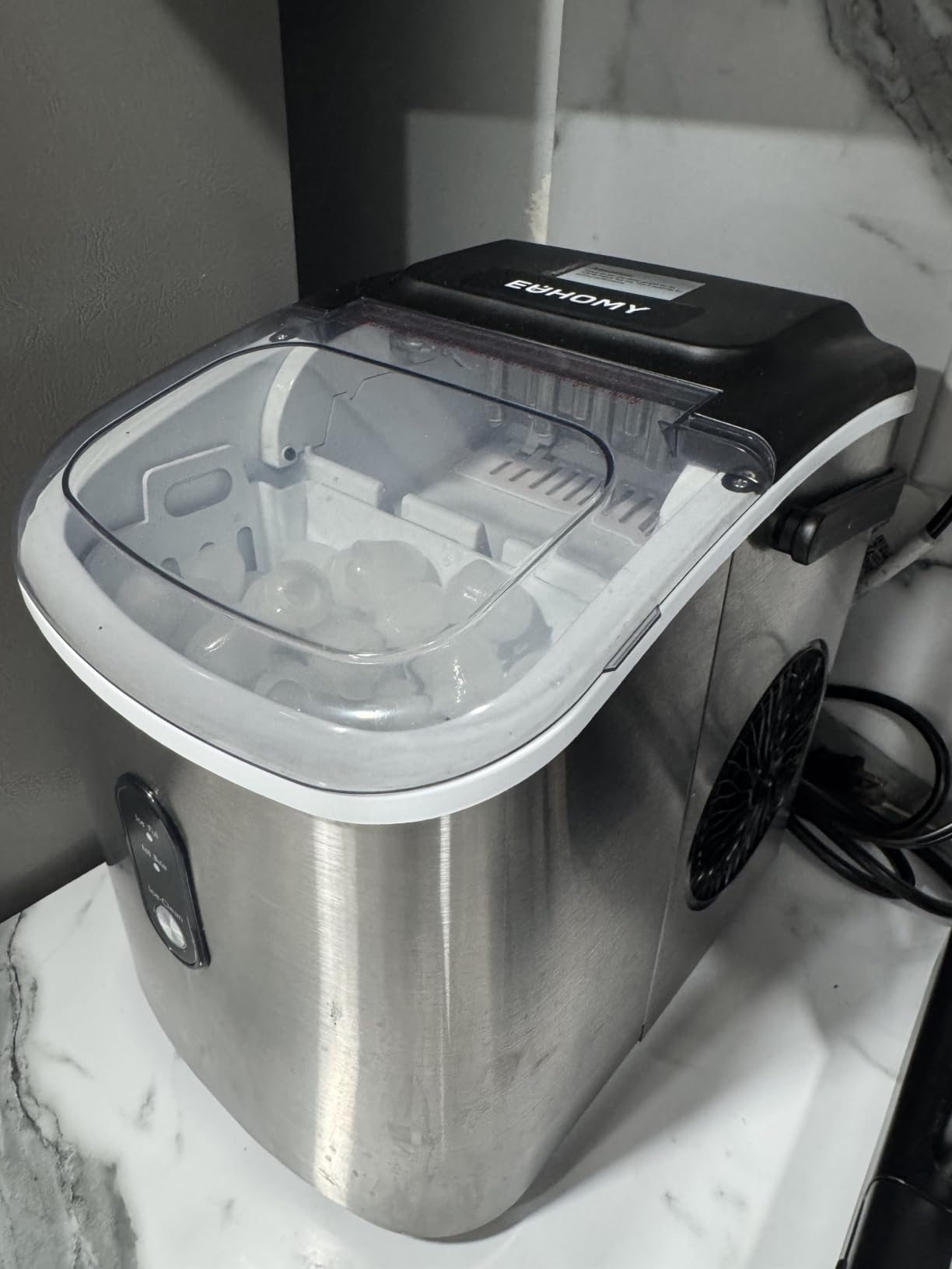 EUHOMY Ice Maker Countertop with Handle, 9 Ice Cubes Ready in 6 Mins customer photo 2