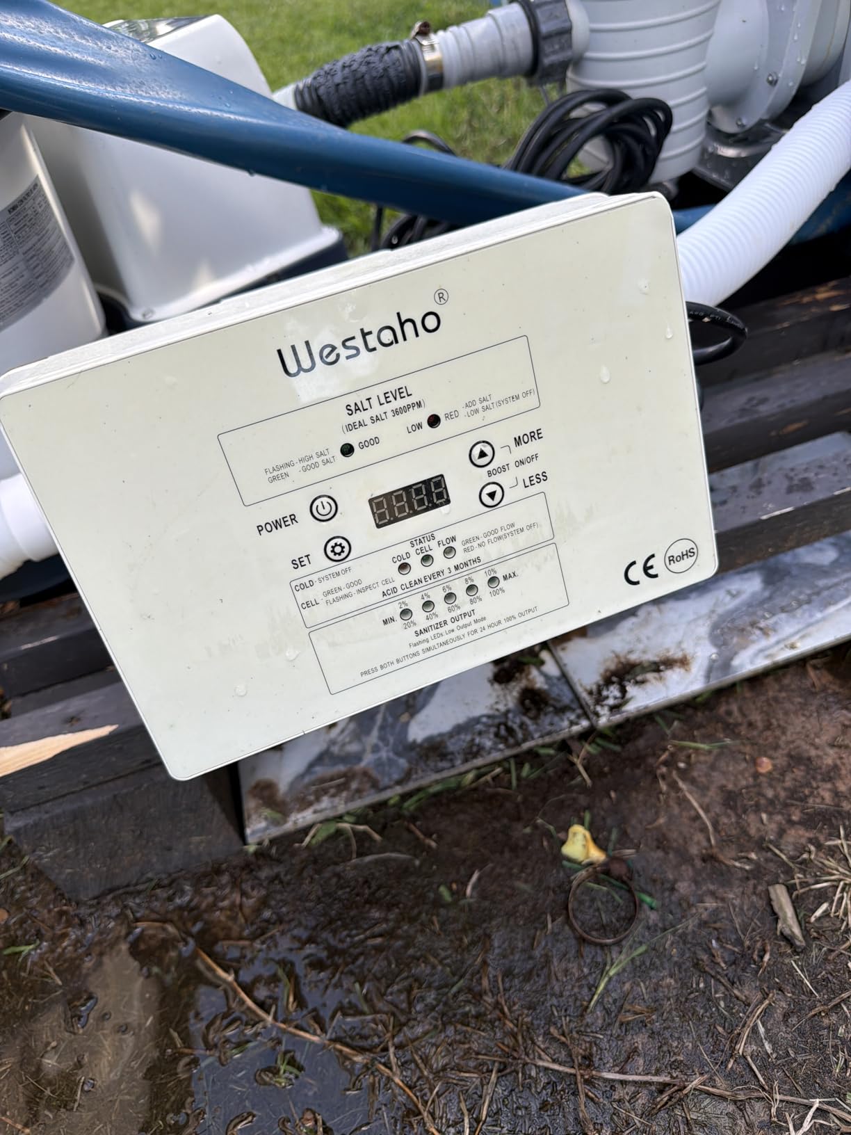 Saltwater Pool System, Westaho Salt Chlorine Generator with USA Titanium Cell for Above Ground Pools Up to 15,000 Gallons, Compatible with Intex Pool, IP66 Waterproof customer photo 2