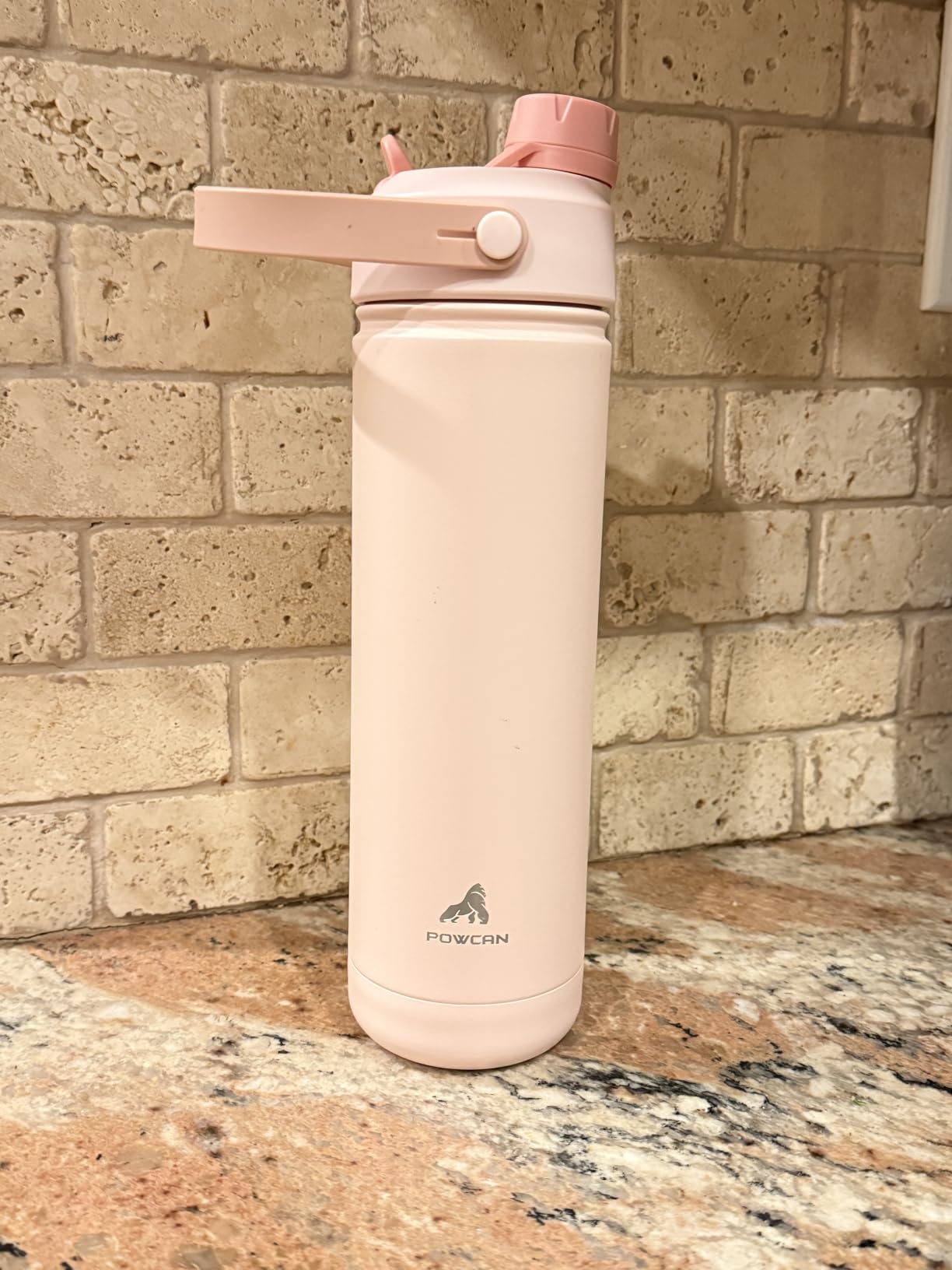 POWCAN 26 oz Insulated Water Bottle with 2-in-1 Straw and Spout Lid, Keep Cold 24H, Leak-Proof, Fits in Car Cup Holder, Stainless Steel Water Bottle for Sports, Travel, and School (Cotton Candy) customer photo 2