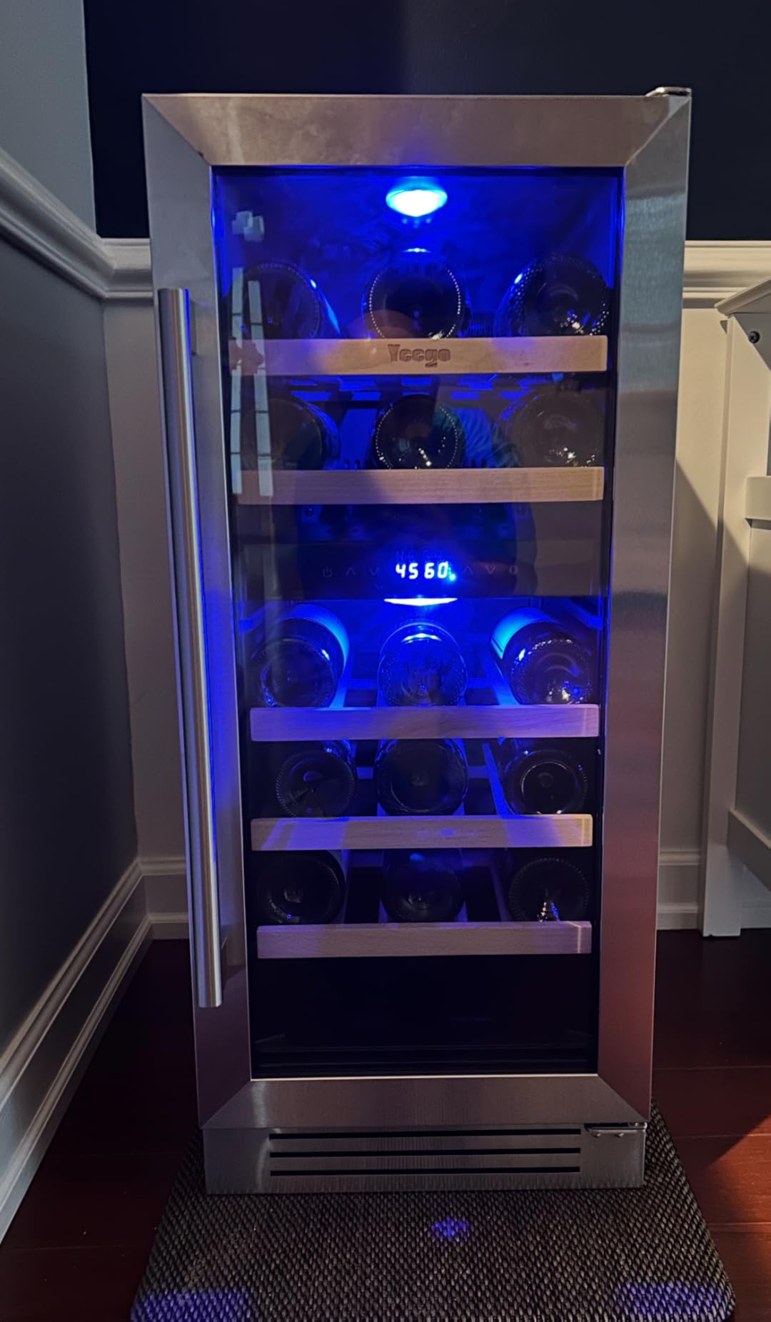 Yeego Wine Fridge Cooler - 15 Inch Dual Zone Wine Fridge Hold 28 Bottles, 40-65F Wine Refrigerator Glass Door, Built in, Freestanding Under Counter Fridge for Beer Soda Drink Home Bar Office customer photo 2