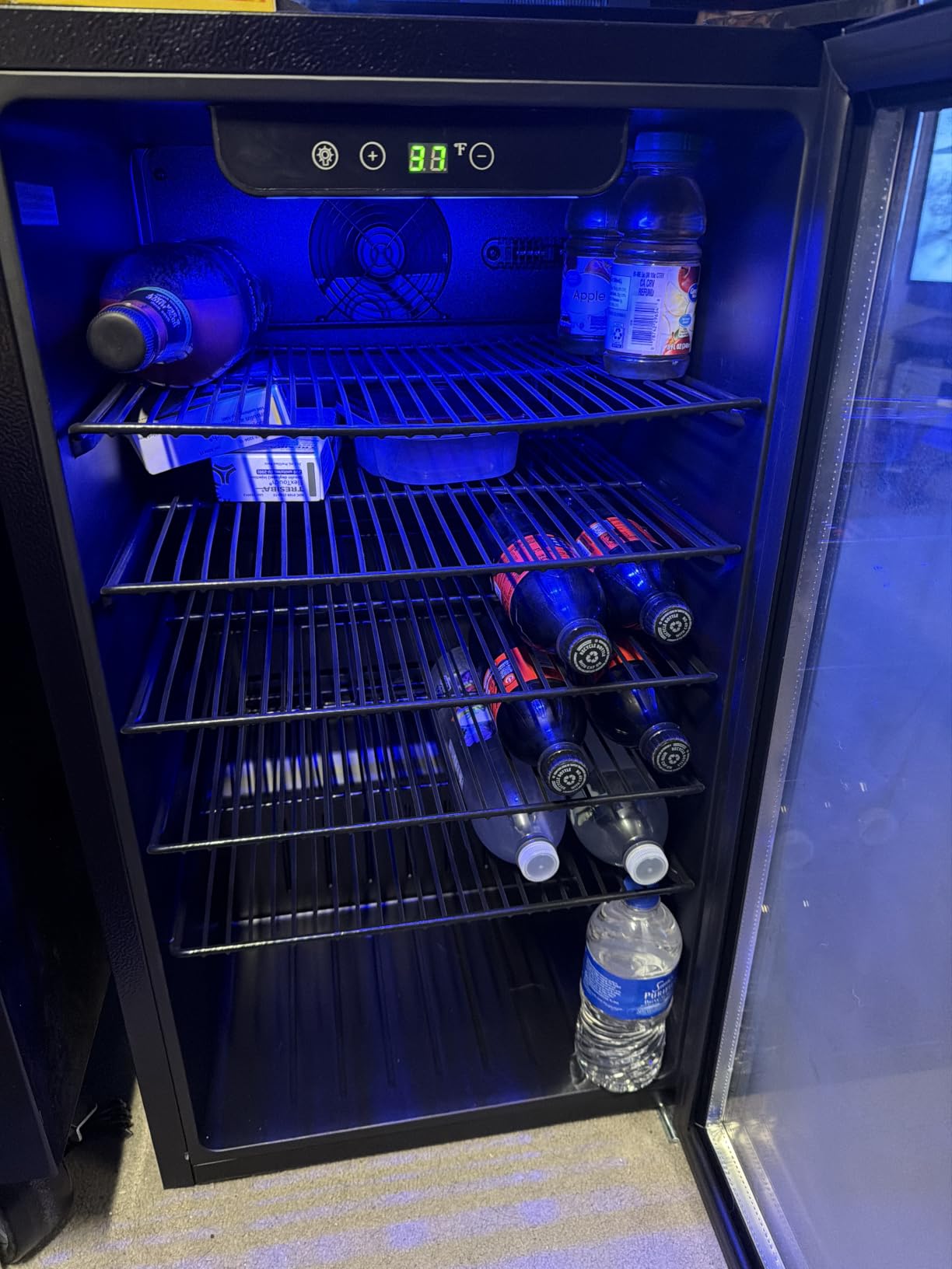 EUHOMY 18L Beverage Refrigerator Cooler, 24 Cans Mini Fridge with Quiet Compressor, Countertop Small Fridge with 40°F-61°F Digital Temperature Control, LED Light for Home, Bar, Office customer photo 2