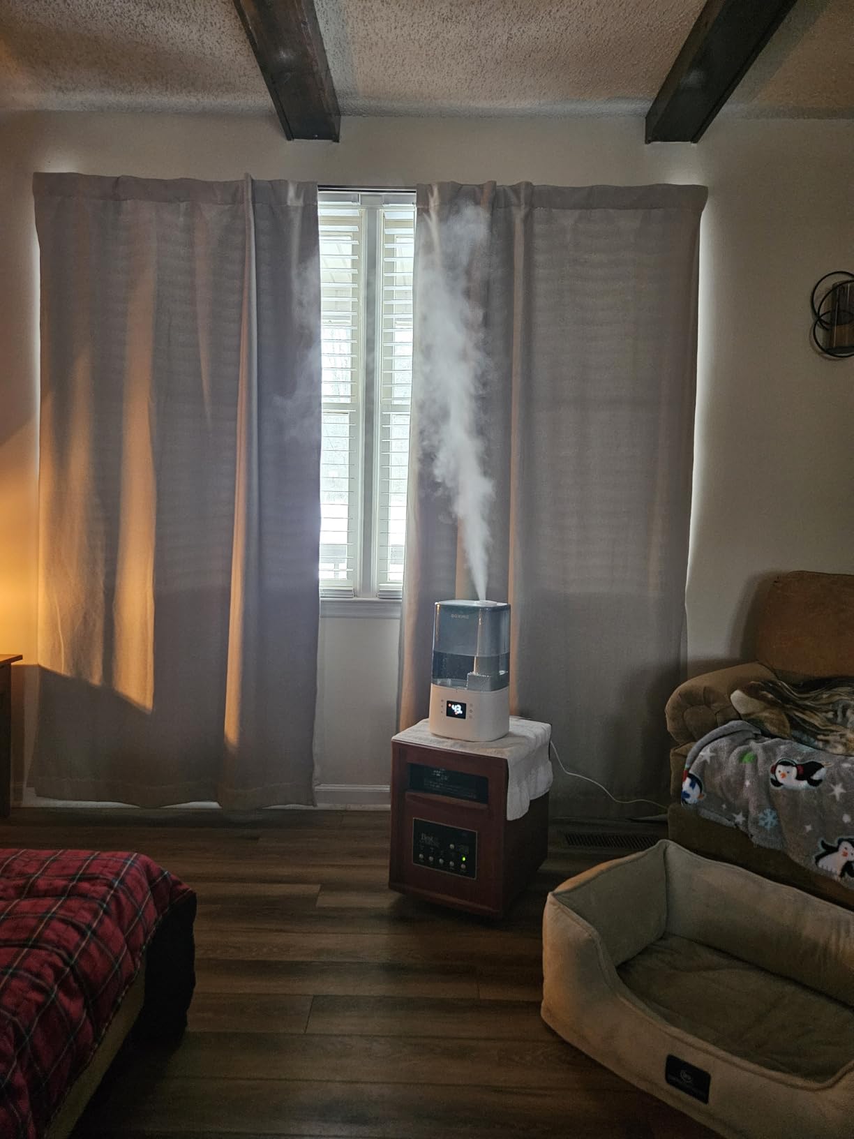 BOXING 4.5L Warm and Cool Mist Ultrasonic Humidifier for Bedroom Large Room, Top Fill Essential Oil Diffuser with Remote, Auto Shut-Off Quiet Sleep Mode, Humidistat, Timer, BPA-Free, 45H Runtime customer photo 1