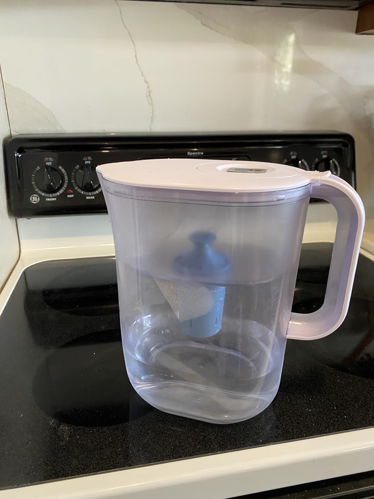 10-Cup Water Filter Pitcher & 2 Longlast Filters - Reduces Heavy Metals | Reduces Lead & More, Each Filter Lasts 6 months, With Electronic Filter Change Reminder - Compatible with Brita Pitcher customer photo 2