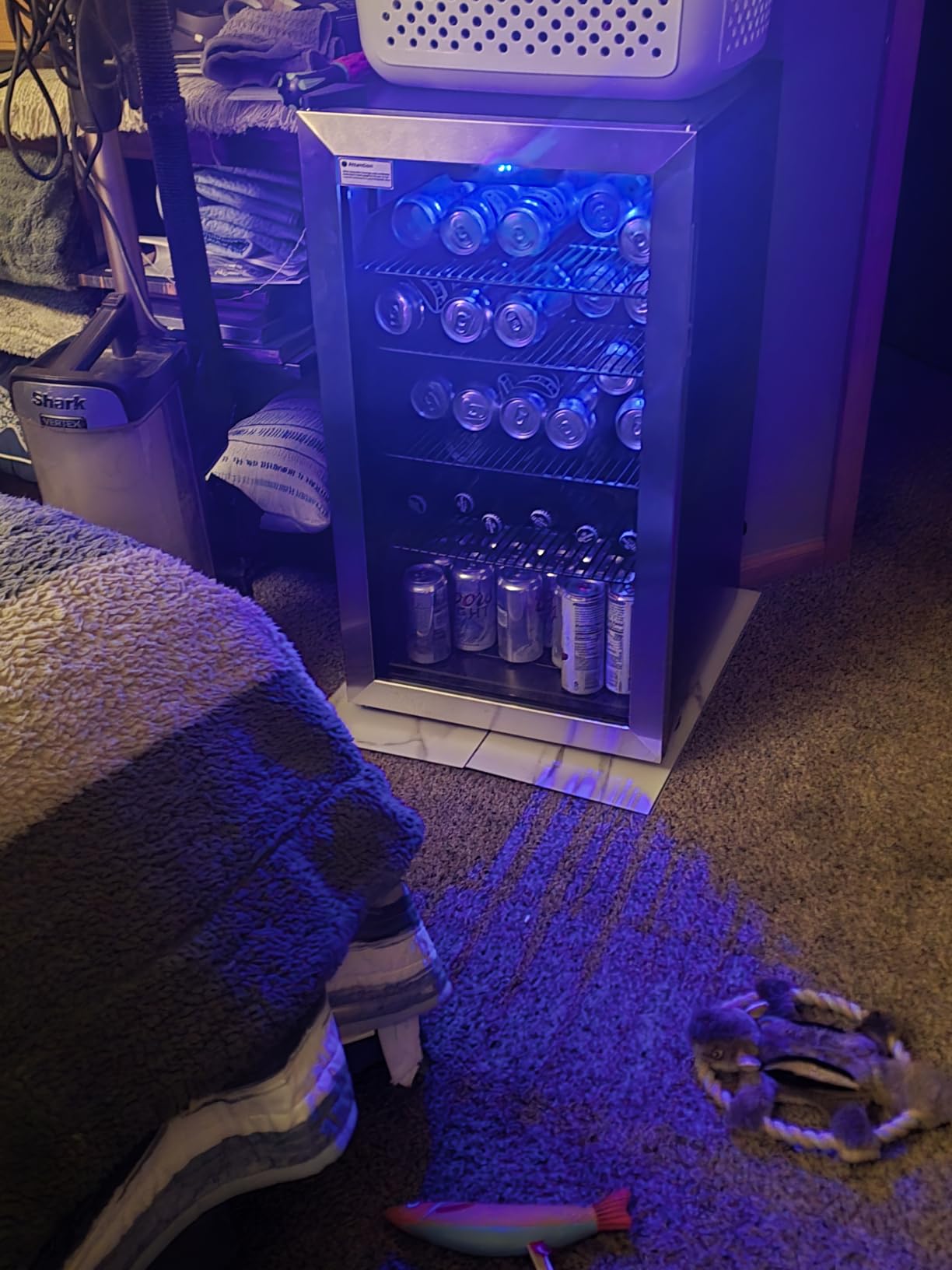 Feelfunn 4.5 Cu.Ft Beverage Refrigerator Cooler - 145 Can Mini Fridge Glass Door for Soda Beer Wine, Small Refrigerator for Bedroom Office Home Bar, 4 Adjustable Shelves, Silver customer photo 1