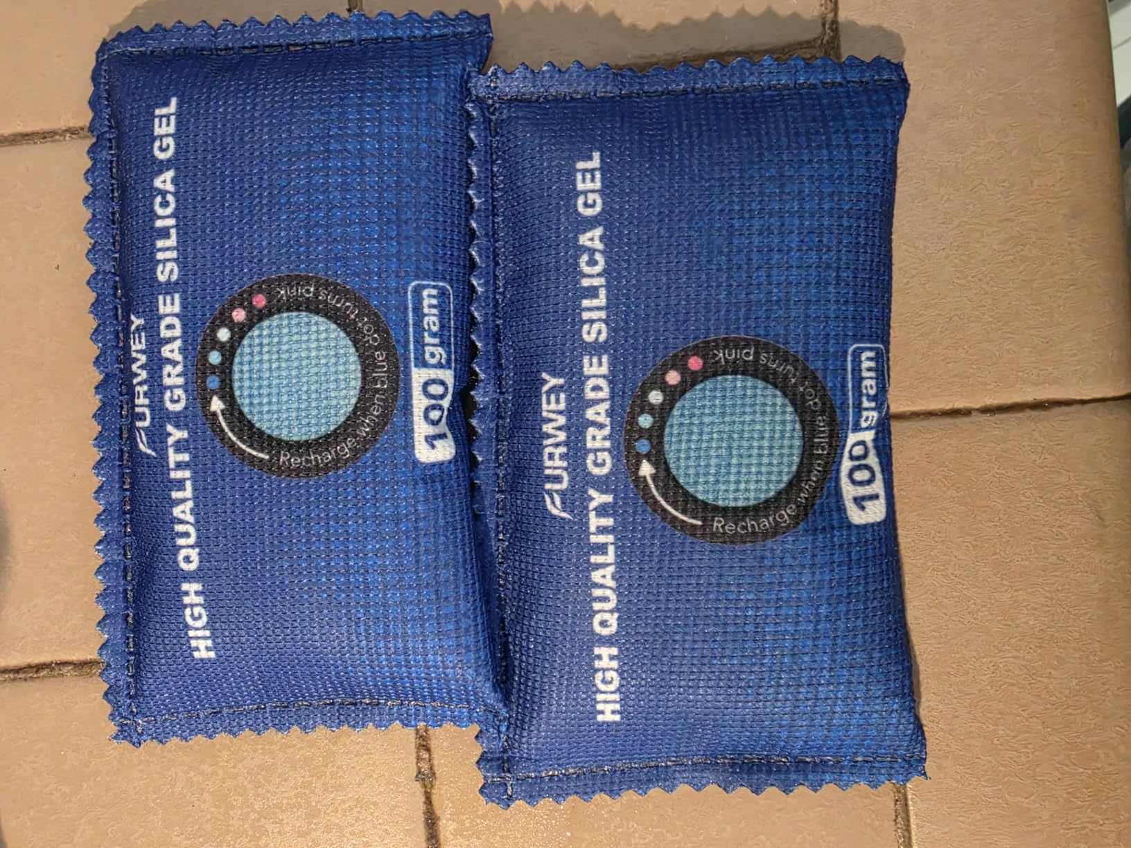 FURWEY 100g [ 6 Packs] Rechargeable Desiccant Packs for Storage, Color Indicating Silica Gel Desiccant Packets, Moisture absorbers for storage, Dehumidifier bag for Closets customer photo 2