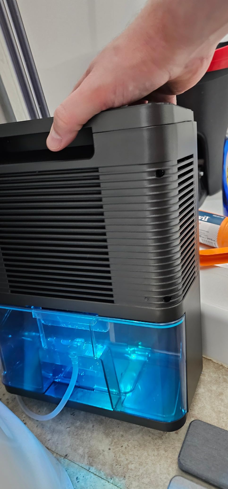 MORFY Dehumidifier, 80 OZ Small Dehumidifier for Bedroom, Bathroom, RV, Closet, Dual-Semiconductor Quiet Dehumidifiers for Home Room with Drain Hose, 7 Colors LED Auto Shut Off customer photo 2