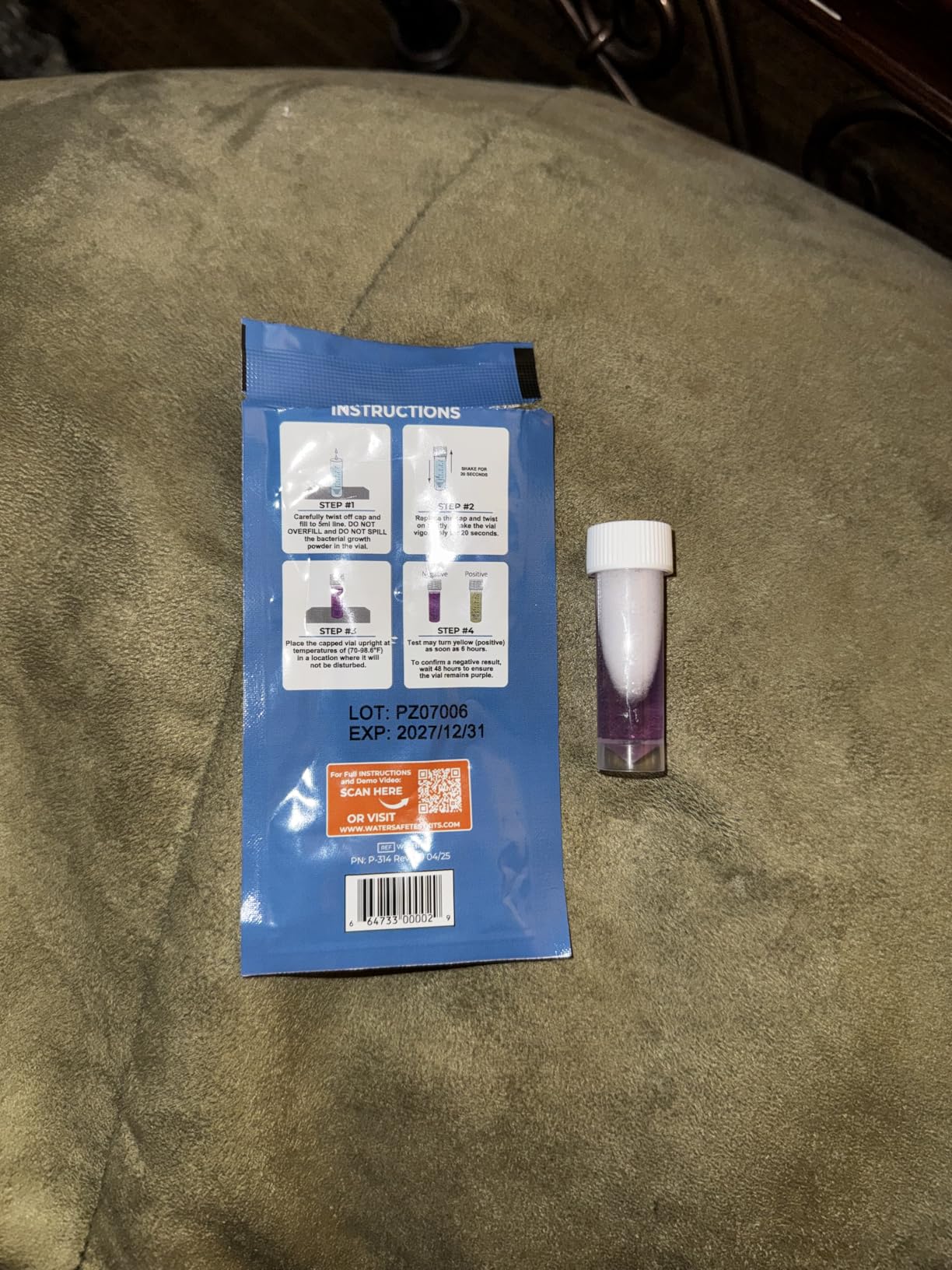Watersafe Bacteria Water Test Kit - USA-Made - Results as Fast as 6 Hours - Detects Coliform (Inc. E. coli) & Non-Coliform Bacteria in Drinking, Well & Tap Water - Lab-Quality Testing - 1 Pack customer photo 2