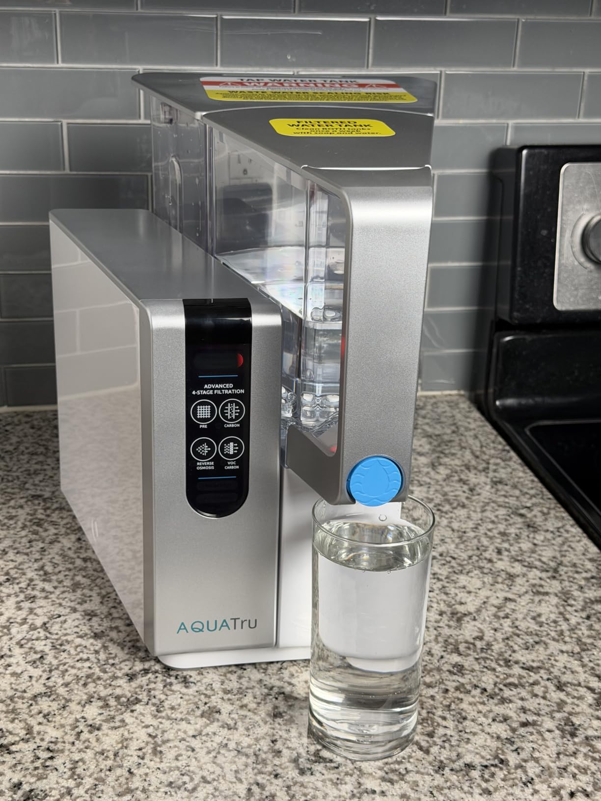 AquaTru Classic Countertop Water Purifier | Certified 4-Stage Reverse Osmosis System Removes 84 Contaminants Including Forever Chemicals, Lead, Fluoride & Microplastics | No Plumbing Required customer photo 1