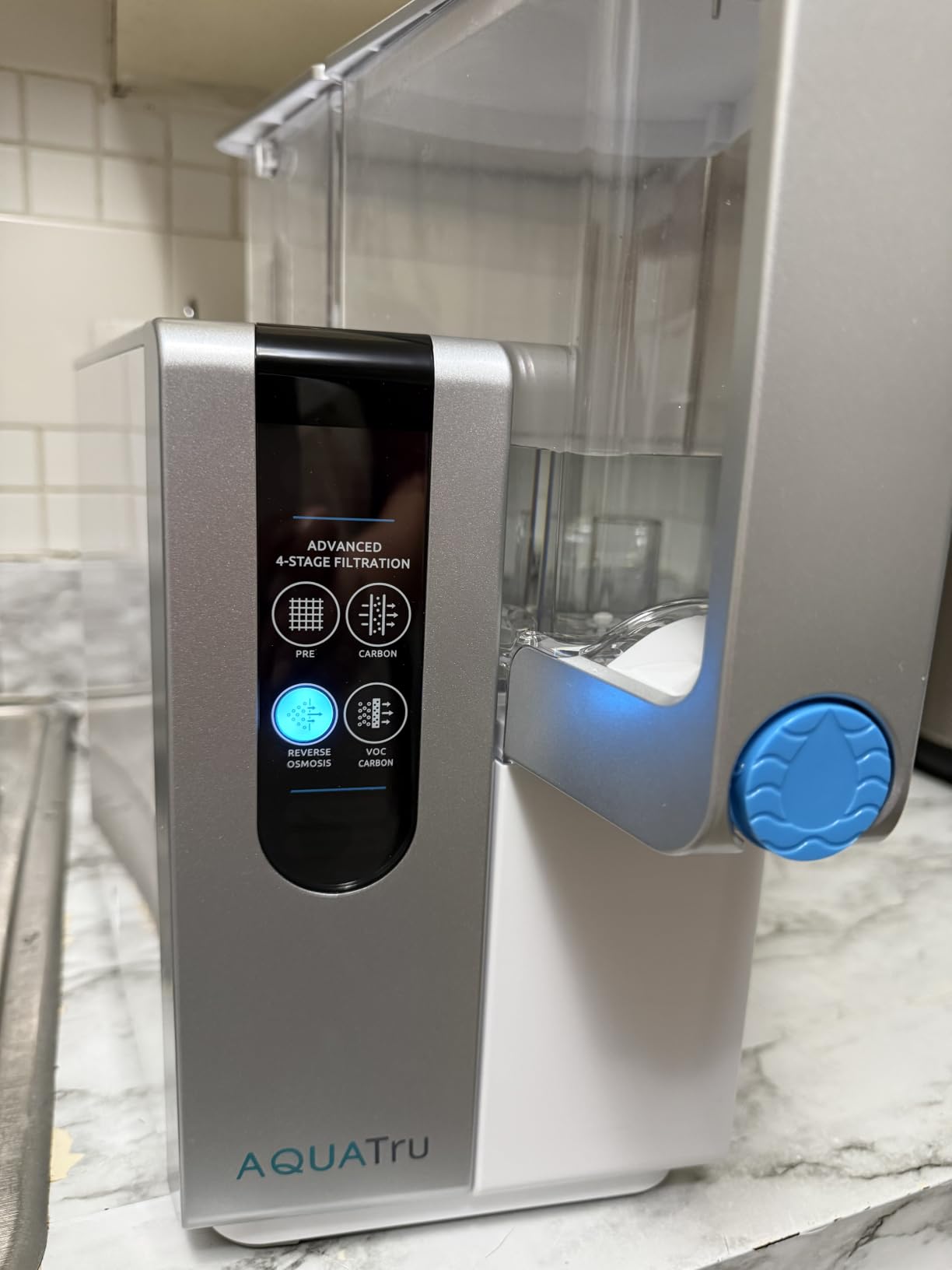 AquaTru Classic Countertop Water Purifier | Certified 4-Stage Reverse Osmosis System Removes 84 Contaminants Including Forever Chemicals, Lead, Fluoride & Microplastics | No Plumbing Required customer photo 2