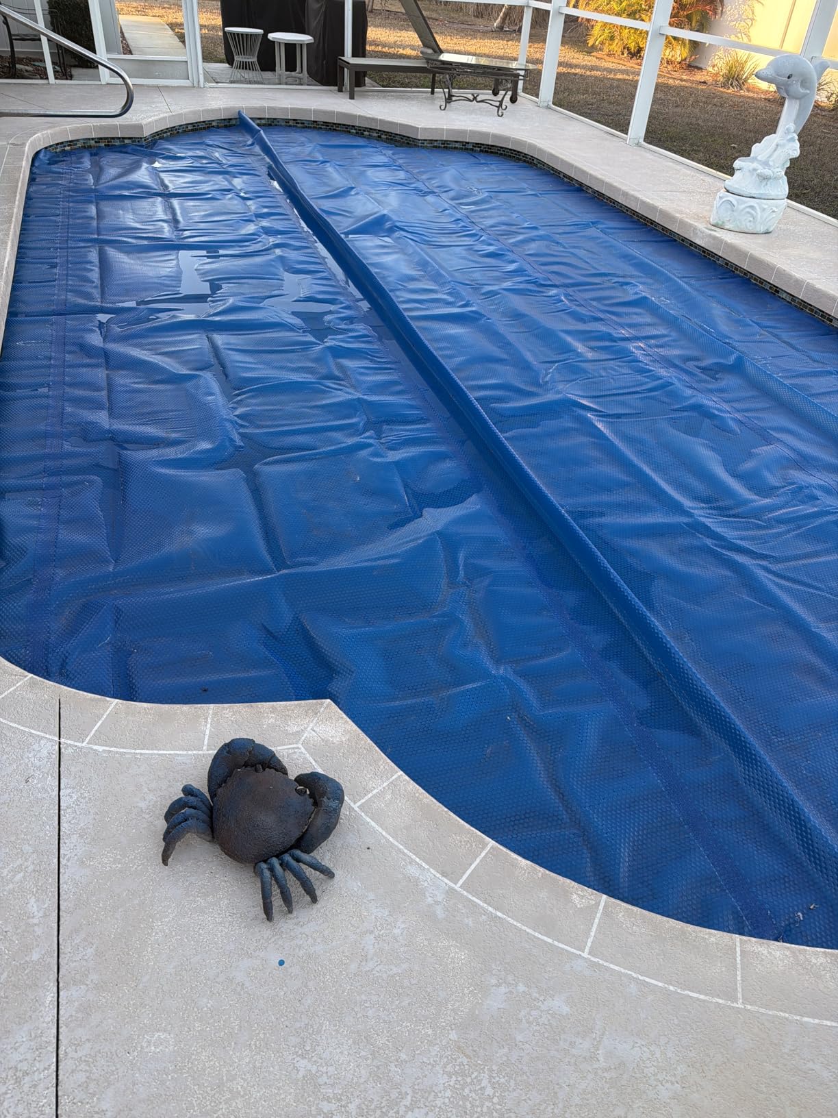 Real Relax 16 mil Solar Pool Cover, 16 x 32 ft Rectangle Bubble Blanket | Heat Trapping Solar Blanket, Durable Material for Inground & Above Ground Swimming Pools, Blue customer photo 2