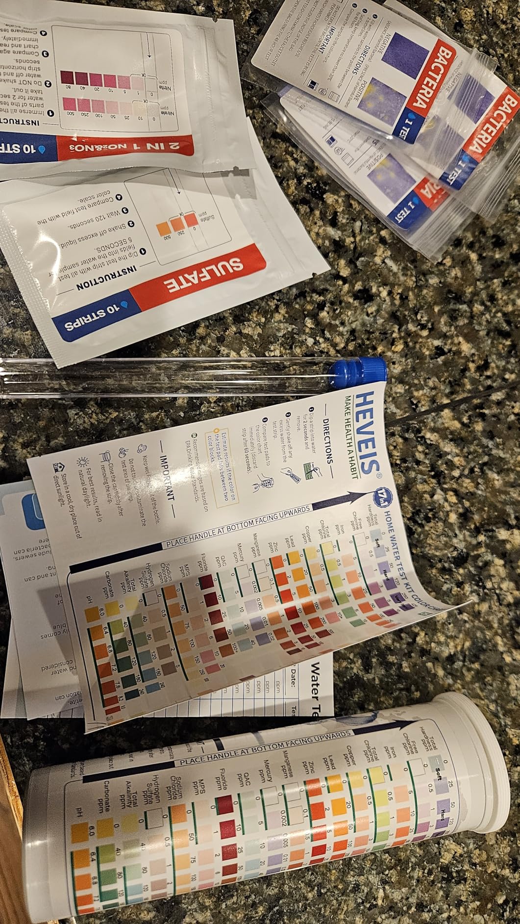 21-in-1 Home Drinking Water Testing Kit - 120 Strips + 4 Bacteria Tests - Tap and Well Water Test Kit, Easy to Test and Read for Hardness, Lead, Iron, Fluoride, pH, Copper, Bacteria and More customer photo 2