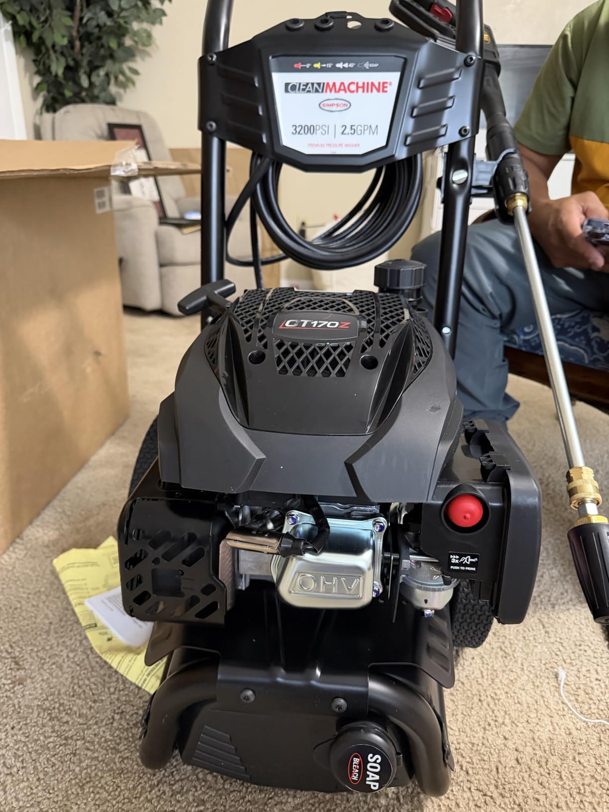 Simpson Clean Machine 3200 PSI Gas Pressure Washer, 2.5 GPM, Turbo Nozzle | Axial Cam Pump, Built-in Soap Tank, 25' Hose customer photo 2