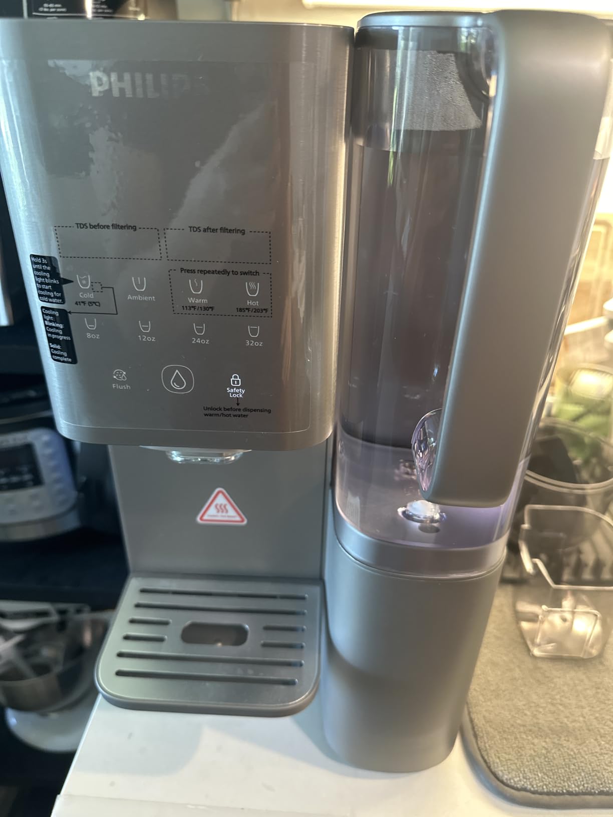 PHILIPS Countertop RO Water Filter, Instant Hot and Cold Dispenser | Instant hot & cold water (40 F to 203 F). NSF-certified 6-stage RO filtration with mineralization. No plumbing customer photo 1