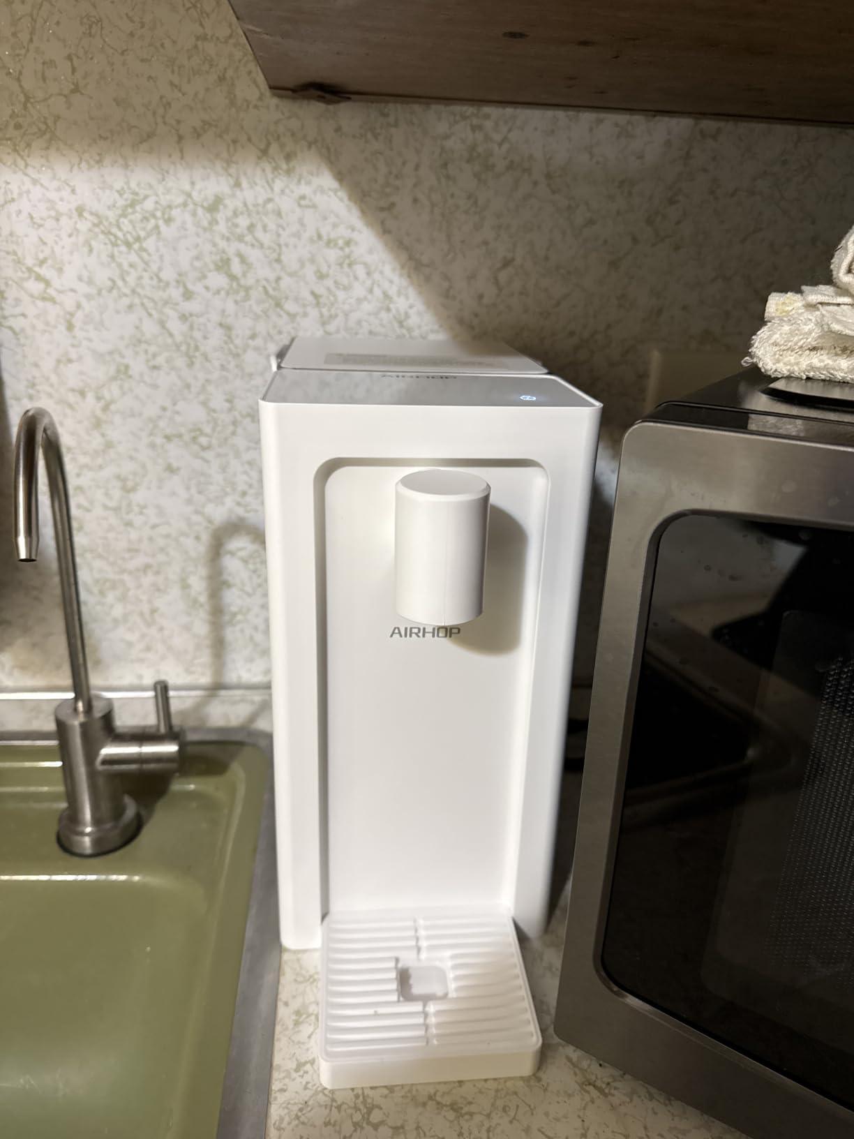 AIRHOP 3L Instant Hot Water Dispenser Countertop 5 Temp 3 Volume Options | 3-sec heating & child lock, BPA-free removable 100oz tank, instant tea coffee maker, compact desk water boiler customer photo 1