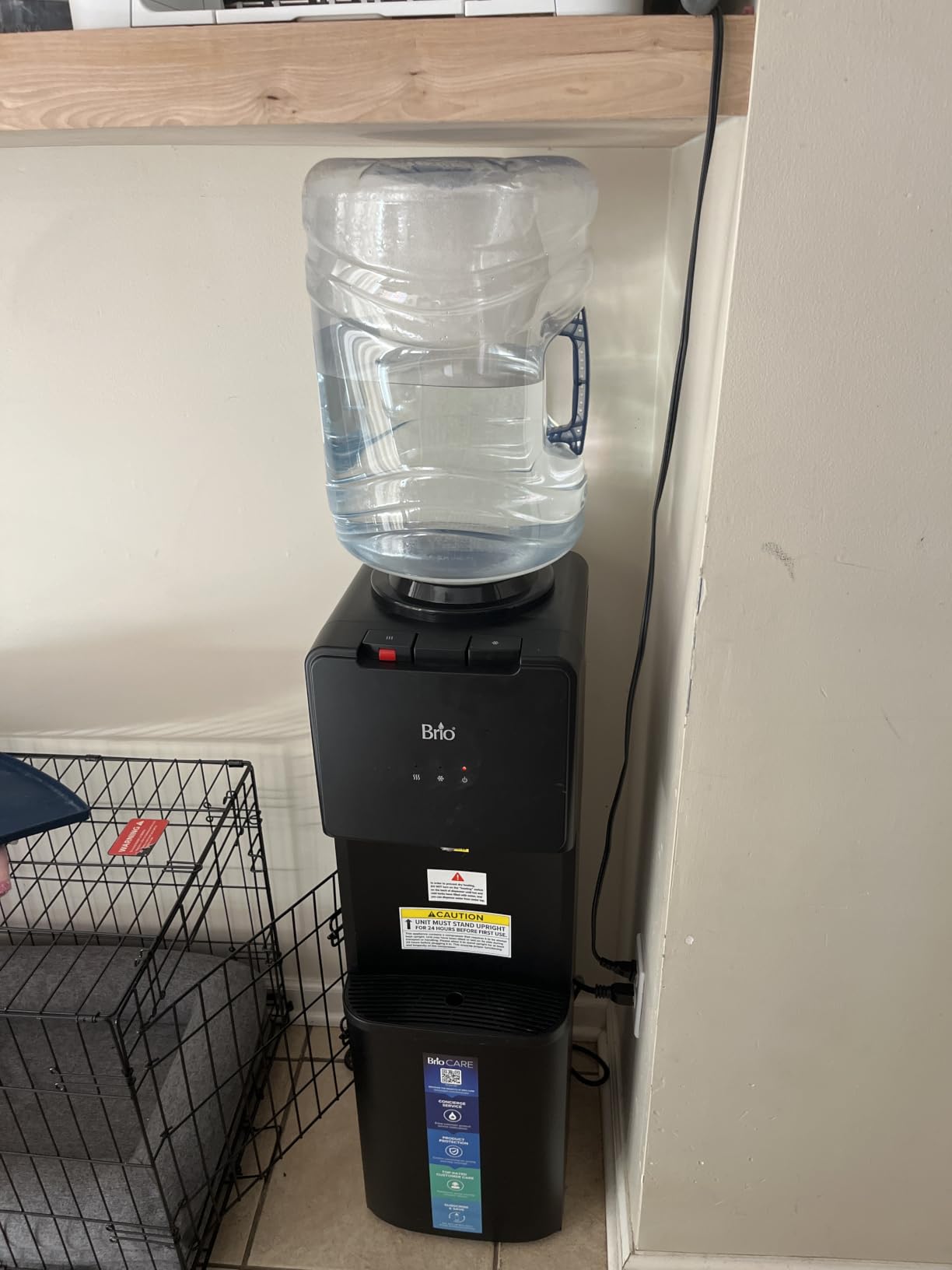 Brio 130 Series Top-Load Water Cooler Dispenser for 3- and 5-Gallon Bottles, Hot & Cold, Spill-Free Loading, Child Safety Lock, Energy Star 3.0, Black & Stainless customer photo 1