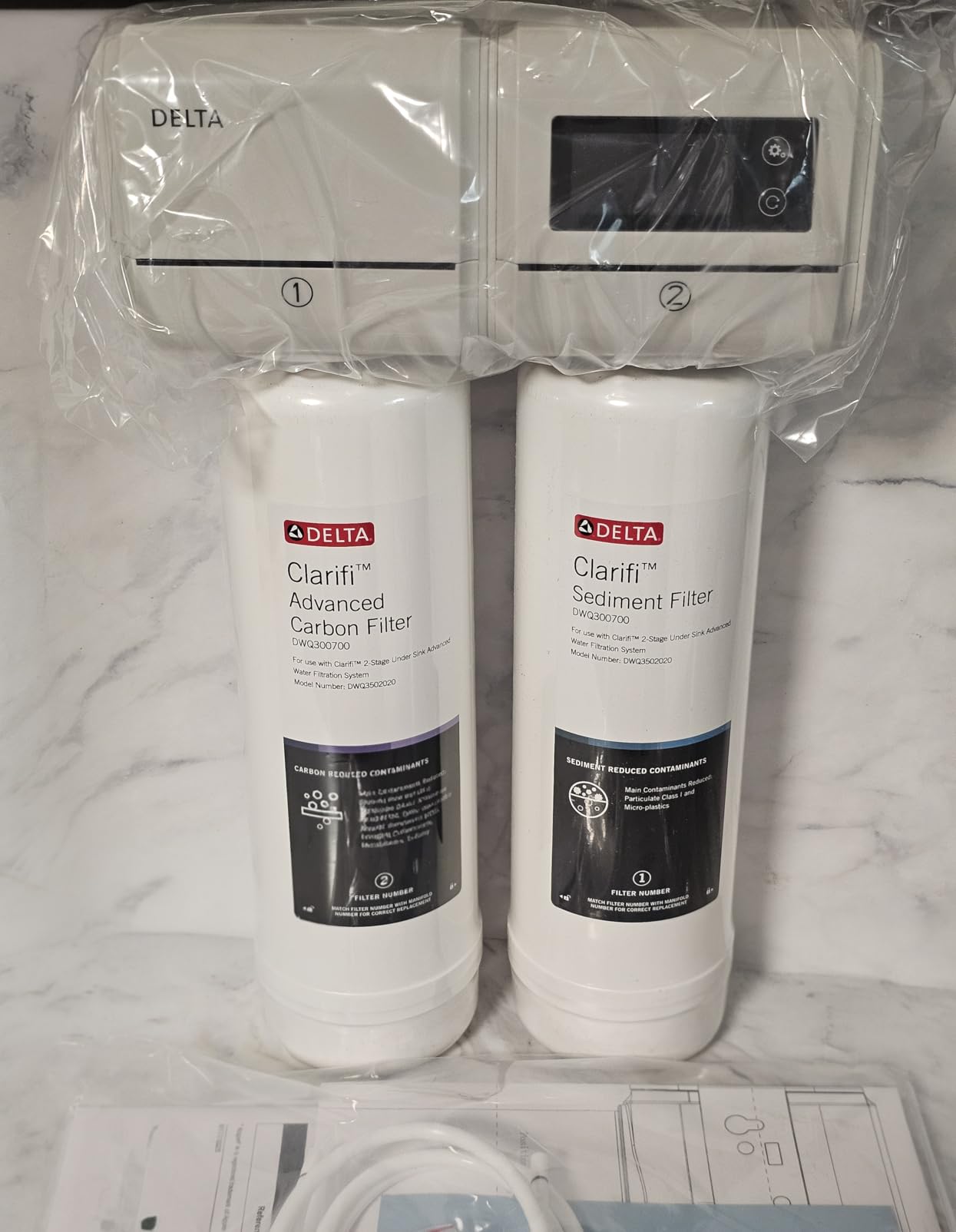 Delta Clarifi Advanced 2 Stage Under Sink Water Filter System, Water Filter for Kitchen Sink Beverage Faucet, DWQ3502020 customer photo 1