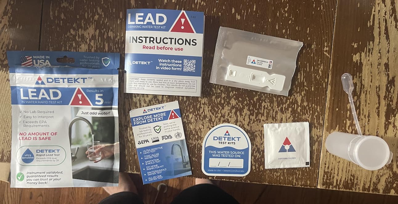 Lead in Drinking Water Test Kit by Detekt - Made in USA - Fast 5-Minute Results - Professional-Grade Accuracy - Consistent Quality & Expert Support - Easy DIY Home Test for Tap, Well & Filtered Water customer photo 1