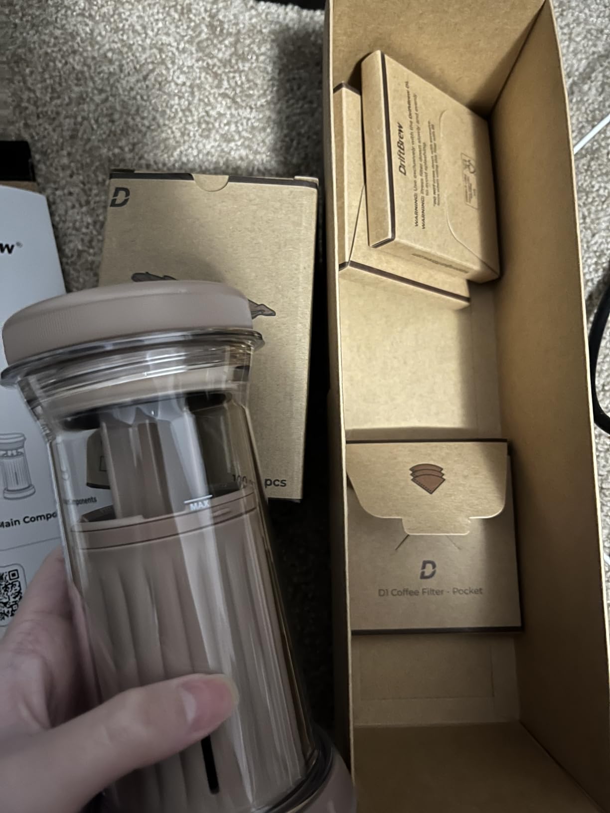 D1 All-in-one 1-2 Cup Portable Coffee Maker with 200-Count Paper Filters Included, Cold & Hot Brew, a French-press Style Coffee Press for Travel, Hiking & Camping customer photo 1