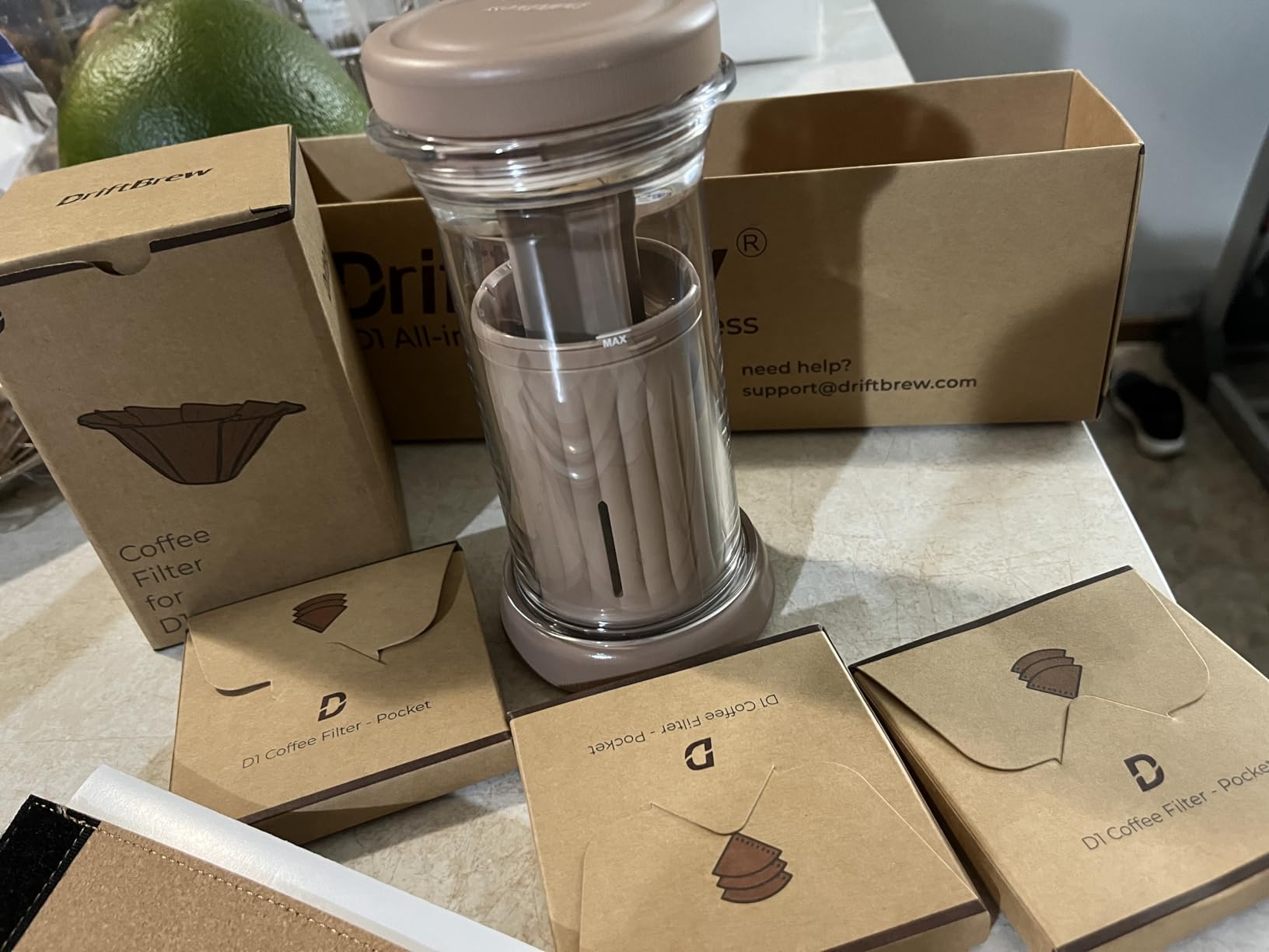 D1 All-in-one 1-2 Cup Portable Coffee Maker with 200-Count Paper Filters Included, Cold & Hot Brew, a French-press Style Coffee Press for Travel, Hiking & Camping customer photo 2