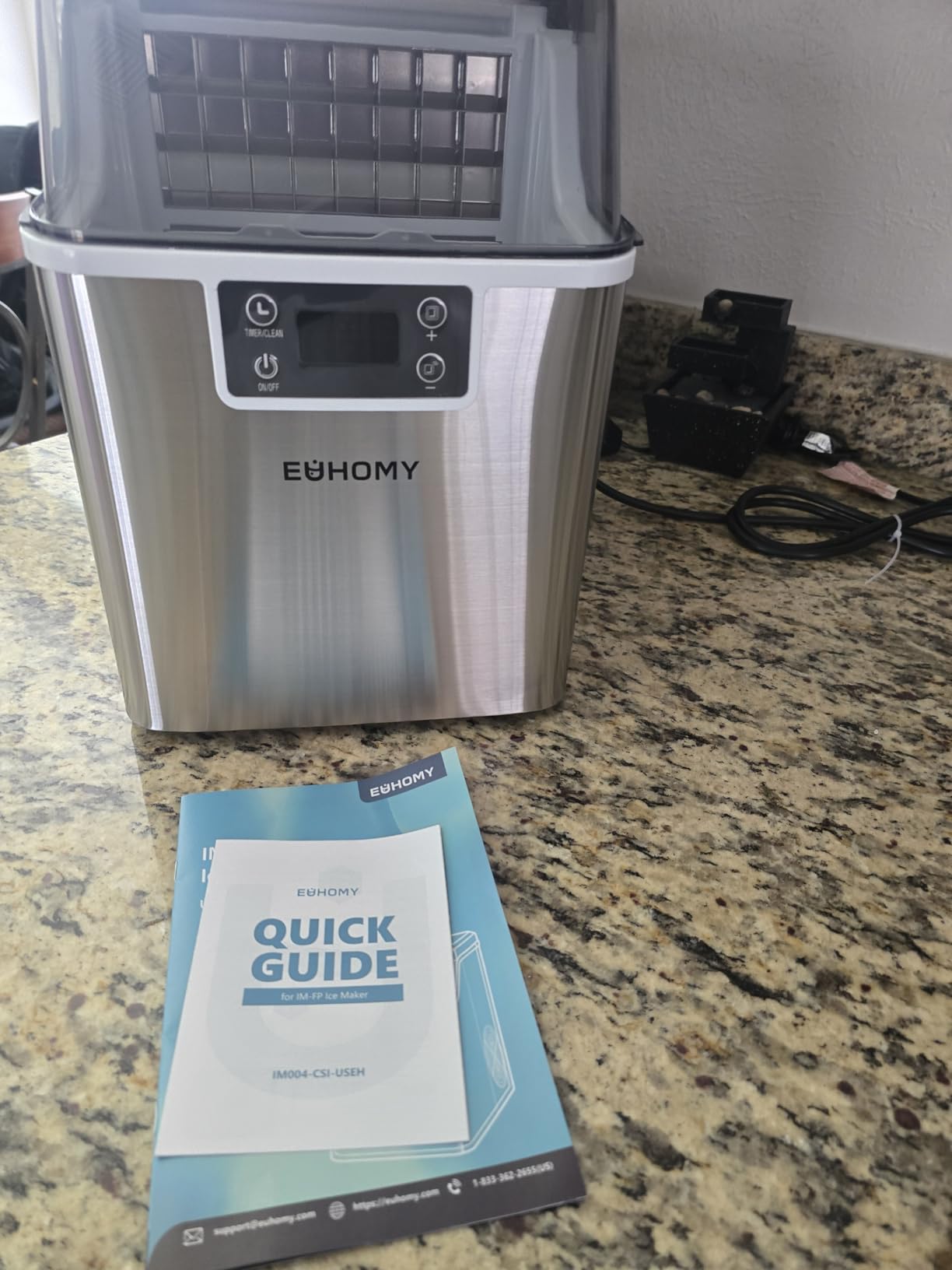 EUHOMY Ice Cube Maker Machine Countertop, 2 Ways to Add Water, 45Lbs/Day, Auto-Cleaning Portable Compact customer photo 2